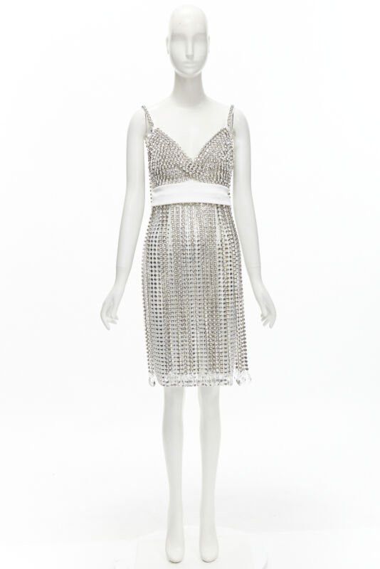 Burberry new BURBERRY RICCARDO TISCI Runway rhinestone crystal flapper dress UK6 S Size M / US 6-8 / IT 42-44 - 12 Thumbnail