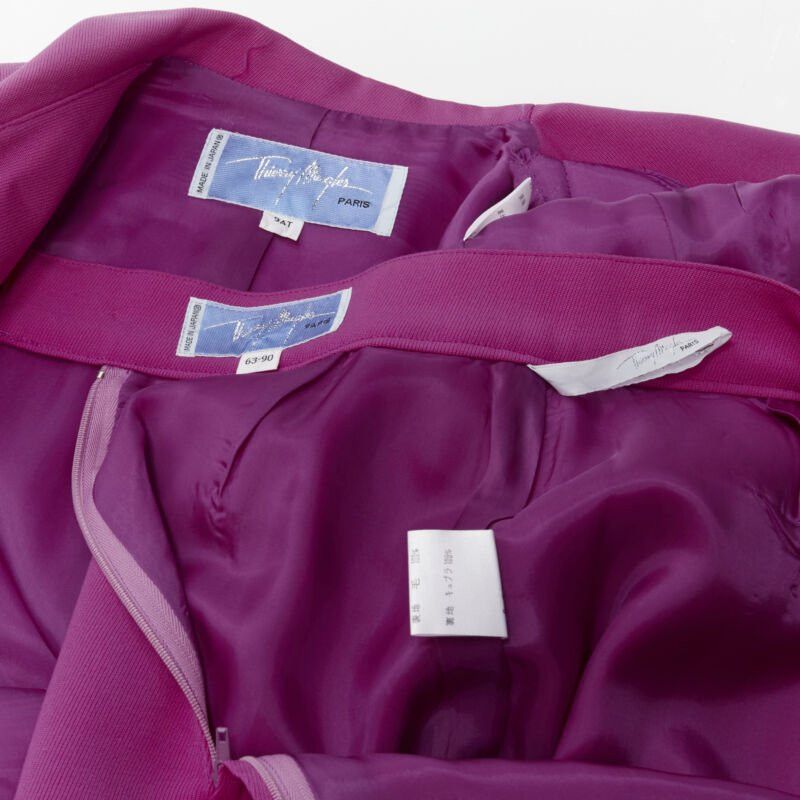Thierry Mugler THIERRY MUGLER Vintage pink space age curved lapel metal buckle blazer IT9AT S Size S / US 4 / IT 40 - 12 Thumbnail