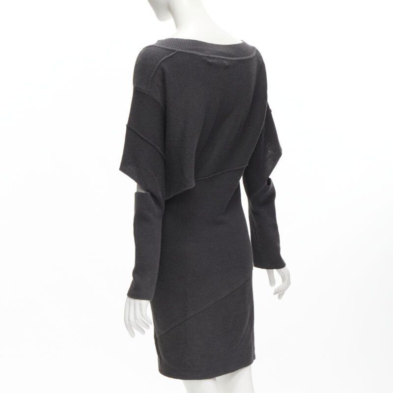 Issey Miyake rare ISSEY MIYAKE 1980's Vintage grey deconstructed bias cutout sweater dress M Size M / US 6-8 / IT 42-44 - 6 Thumbnail