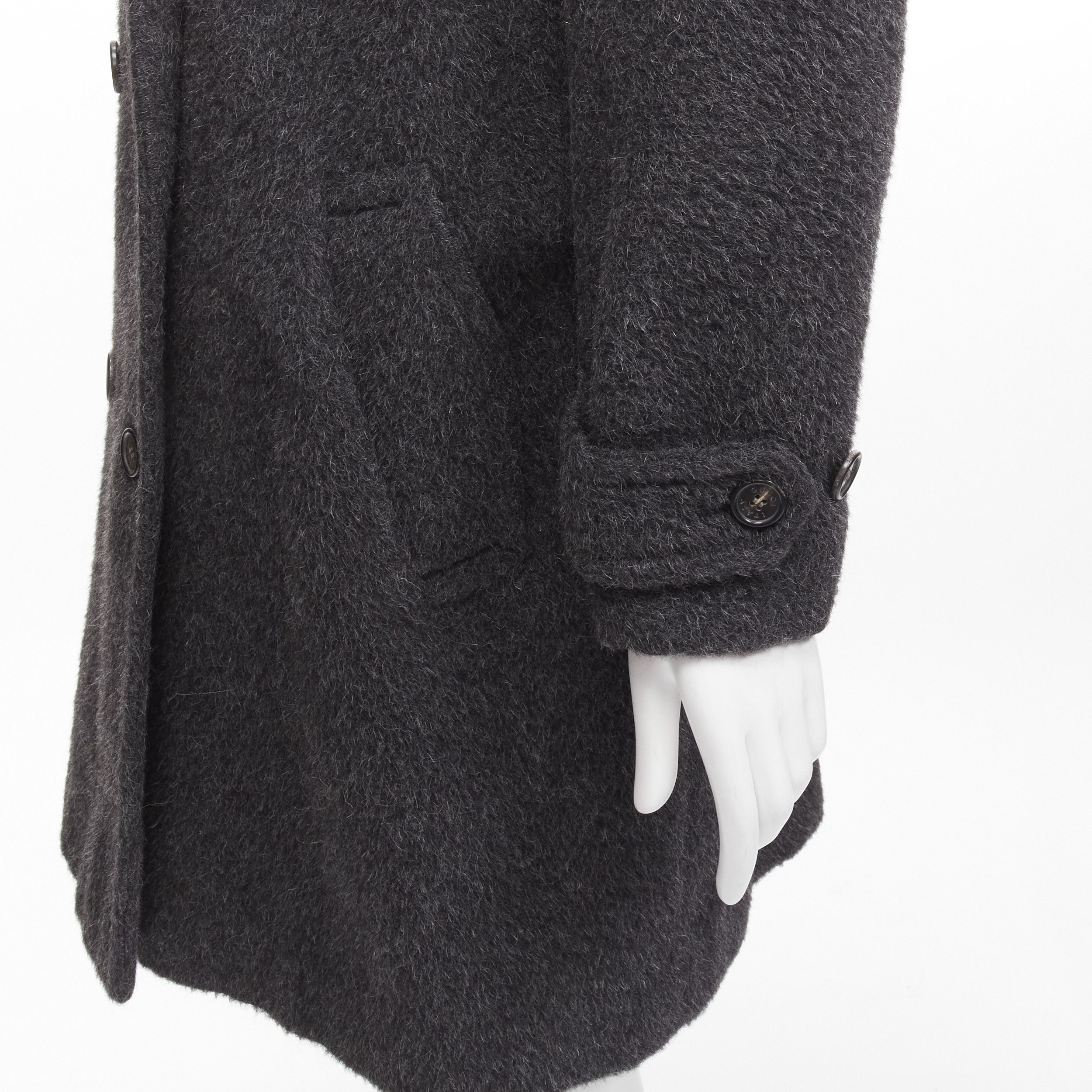 Gucci GUCCI Tom Ford Vintage grey alpaca fur collar double brested winter coat IT42 M Size M / US 6-8 / IT 42-44 - 9 Thumbnail