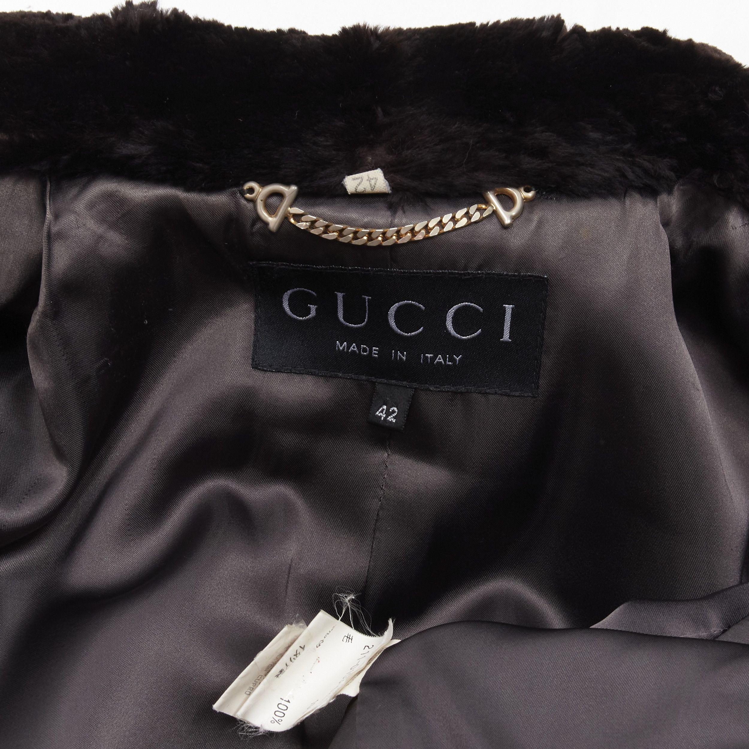 Gucci GUCCI Tom Ford Vintage grey alpaca fur collar double brested winter coat IT42 M Size M / US 6-8 / IT 42-44 - 10 Thumbnail