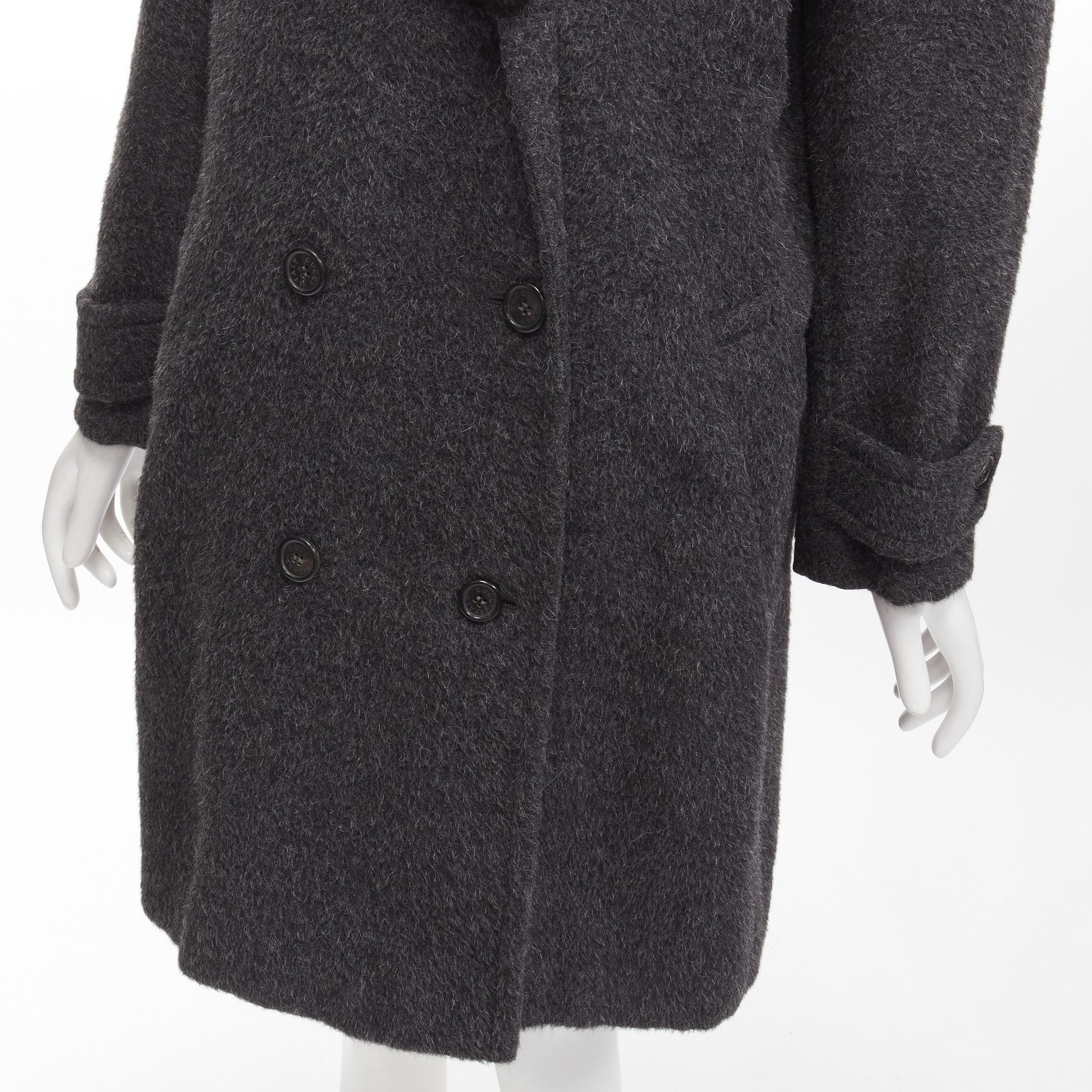Gucci GUCCI Tom Ford Vintage grey alpaca fur collar double brested winter coat IT42 M Size M / US 6-8 / IT 42-44 - 8 Thumbnail