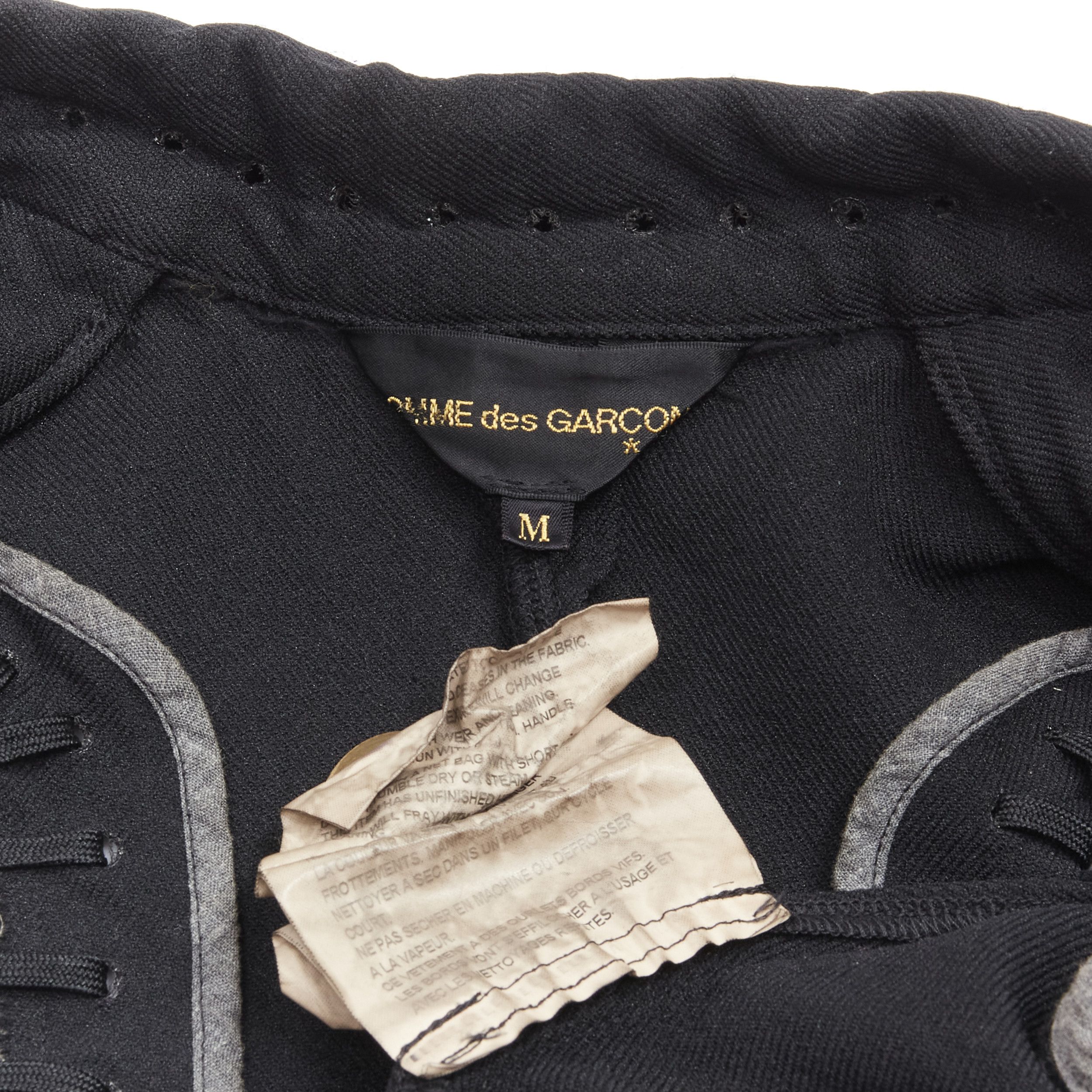 Comme des Garcons COMME DES GARCONS 2004 Runway black lace eyelet 2-way deconstructed jacket M Size M / US 6-8 / IT 42-44 - 14 Thumbnail