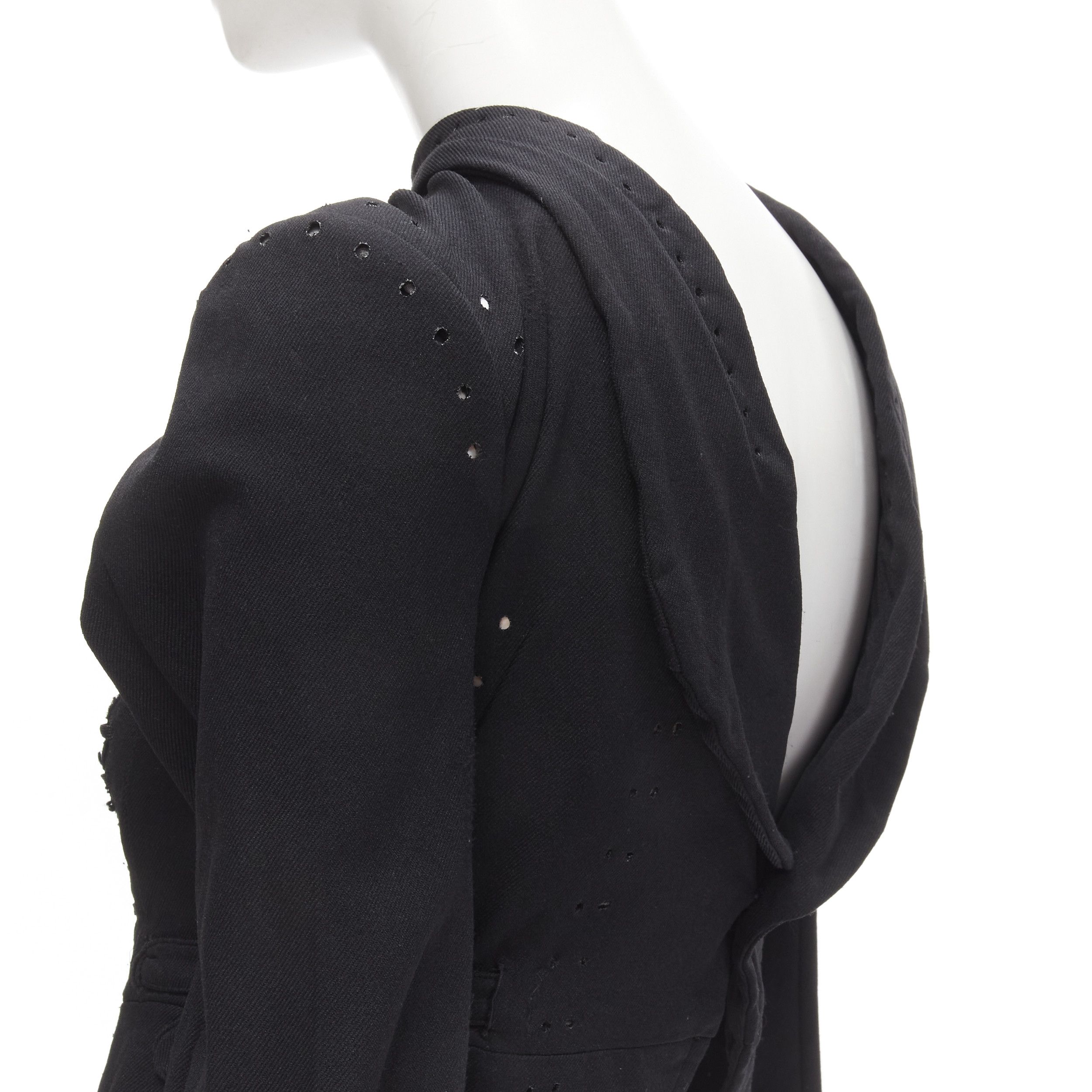 Comme des Garcons COMME DES GARCONS 2004 Runway black lace eyelet 2-way deconstructed jacket M Size M / US 6-8 / IT 42-44 - 2 Thumbnail