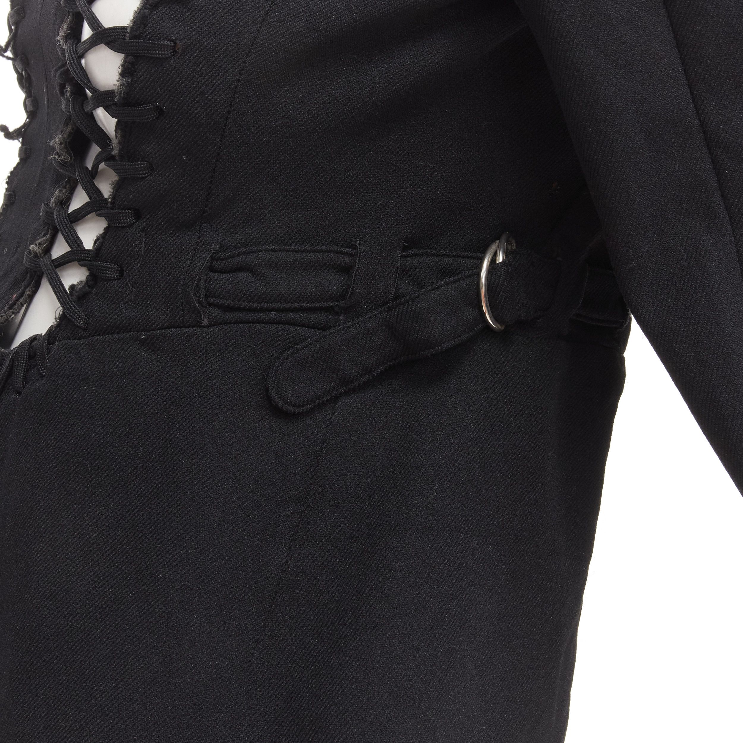 Comme des Garcons COMME DES GARCONS 2004 Runway black lace eyelet 2-way deconstructed jacket M Size M / US 6-8 / IT 42-44 - 9 Thumbnail