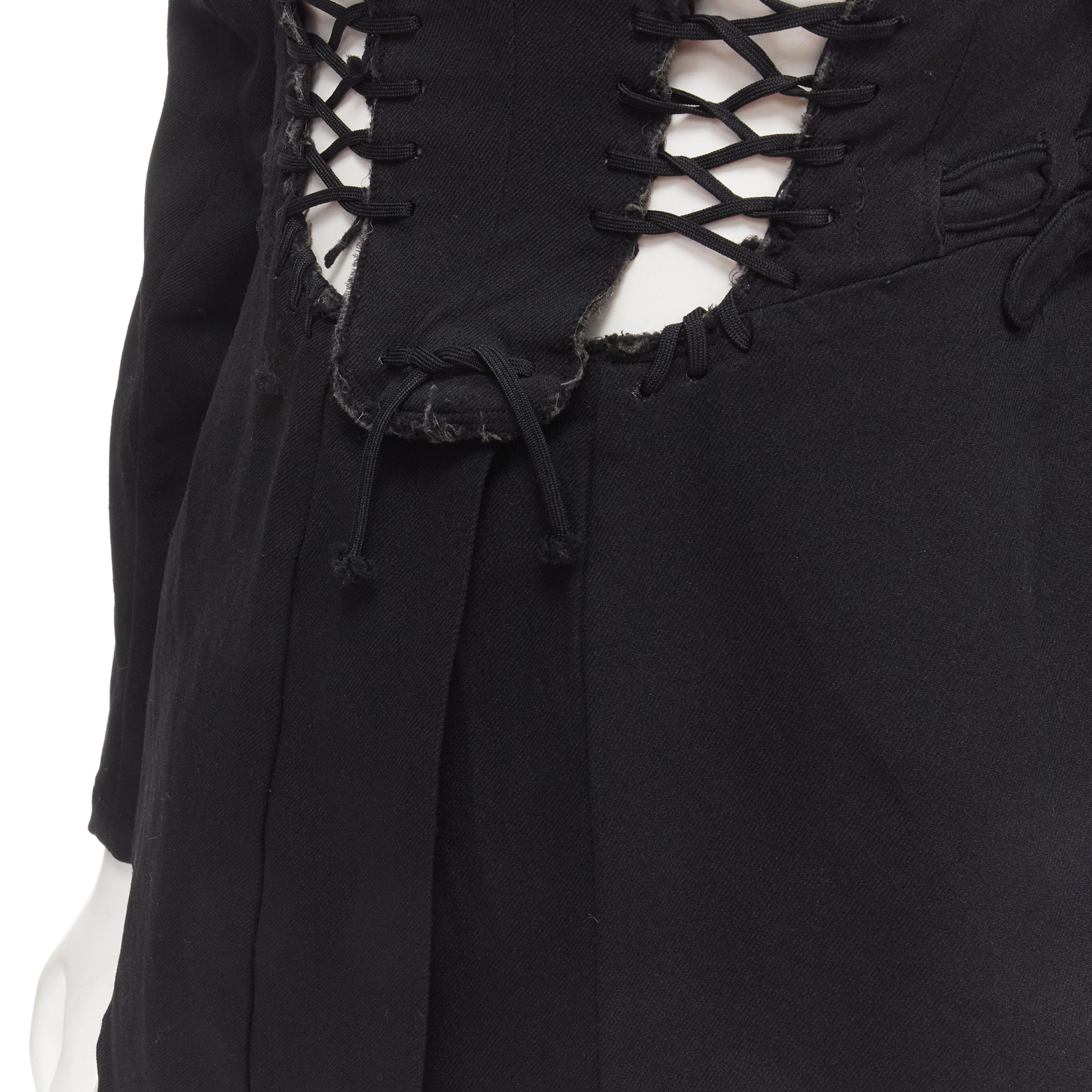 Comme des Garcons COMME DES GARCONS 2004 Runway black lace eyelet 2-way deconstructed jacket M Size M / US 6-8 / IT 42-44 - 7 Thumbnail