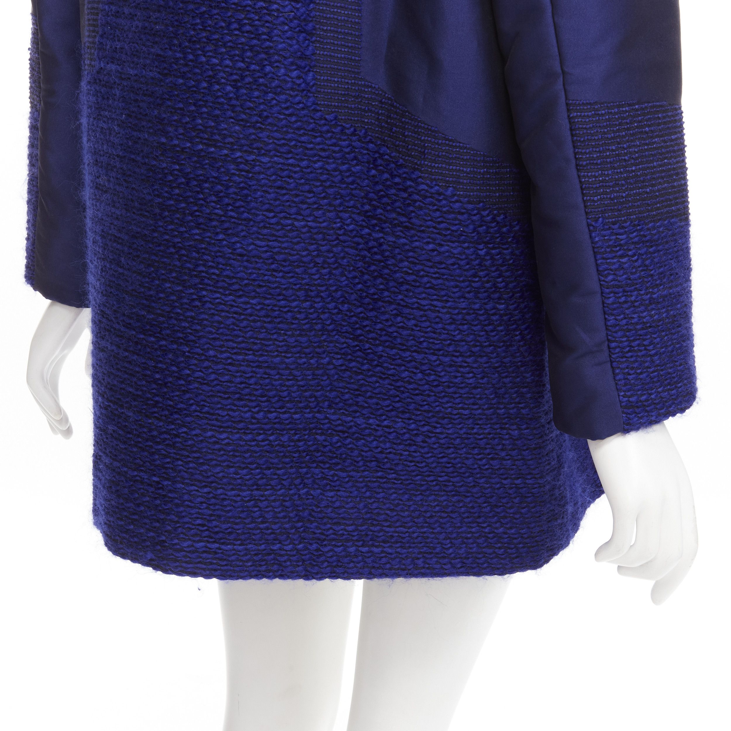 Issey Miyake ISSEY MIYAKE cobalt blue taffeta tweed multi texture cocoon jacket coat M Size M / US 6-8 / IT 42-44 - 10 Thumbnail