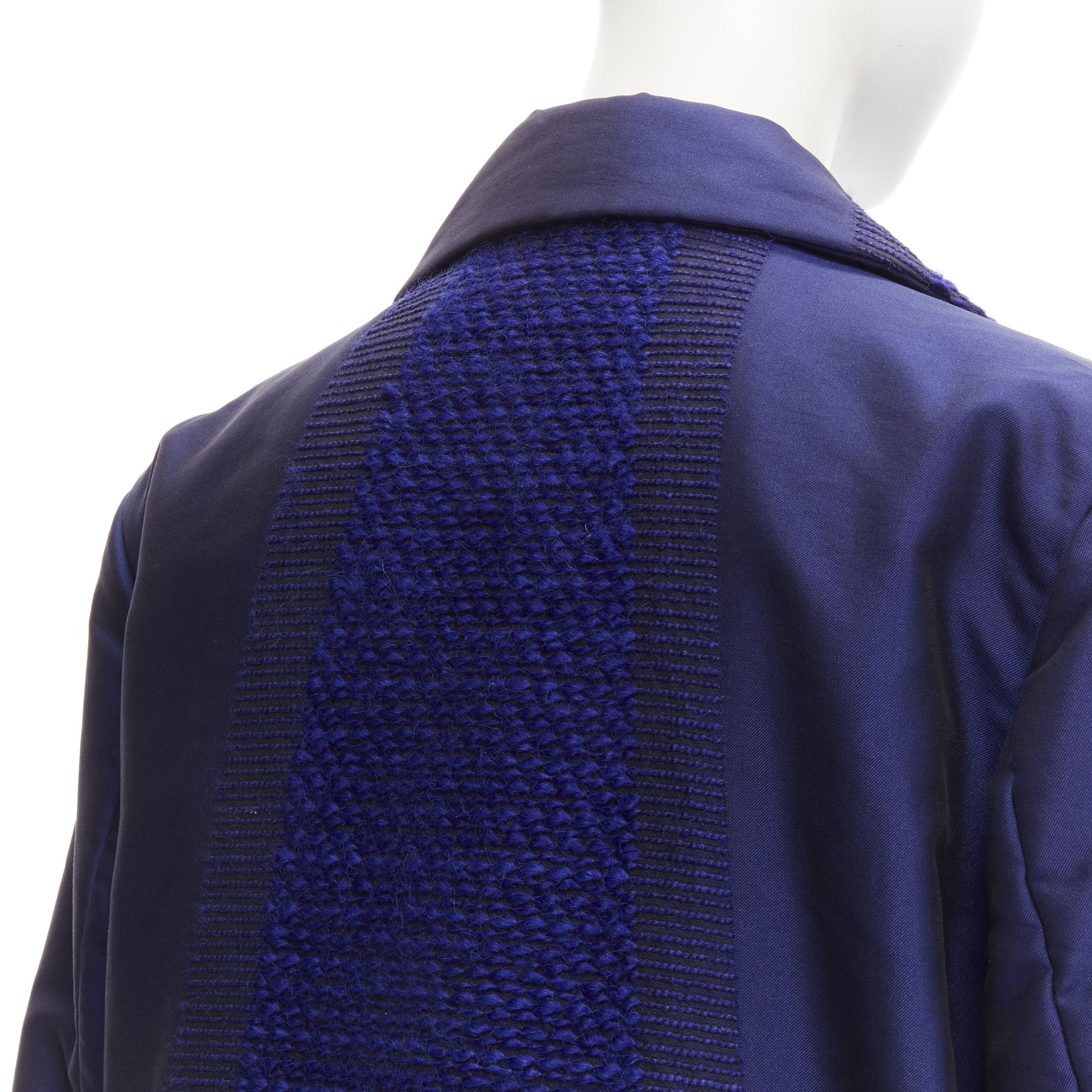 Issey Miyake ISSEY MIYAKE cobalt blue taffeta tweed multi texture cocoon jacket coat M Size M / US 6-8 / IT 42-44 - 9 Thumbnail