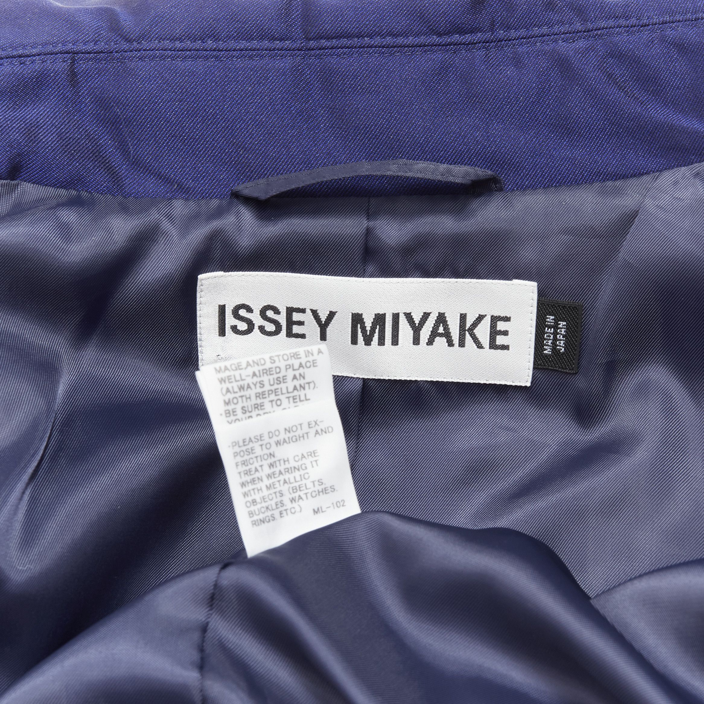 Issey Miyake ISSEY MIYAKE cobalt blue taffeta tweed multi texture cocoon jacket coat M Size M / US 6-8 / IT 42-44 - 11 Thumbnail