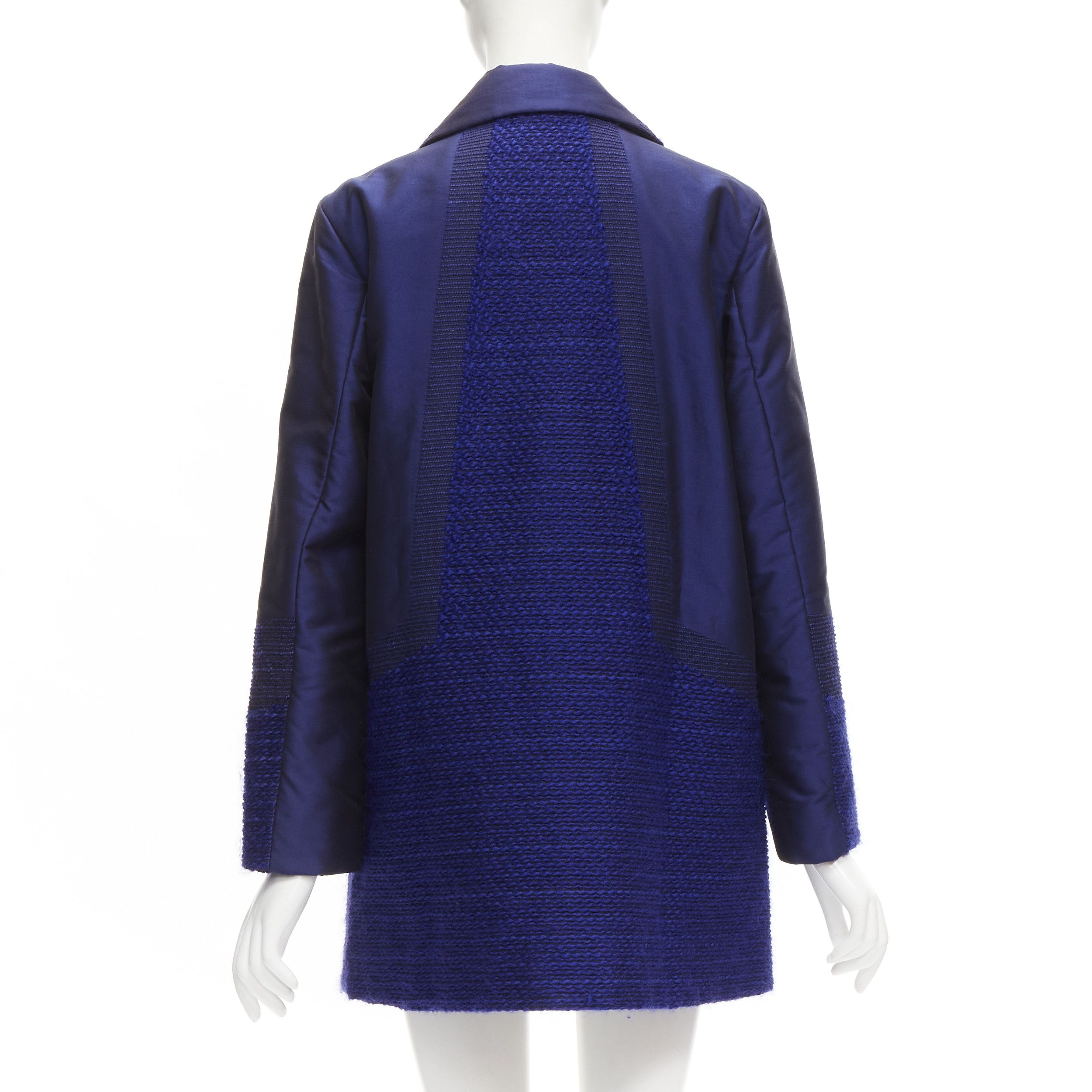 Issey Miyake ISSEY MIYAKE cobalt blue taffeta tweed multi texture cocoon jacket coat M Size M / US 6-8 / IT 42-44 - 6 Thumbnail