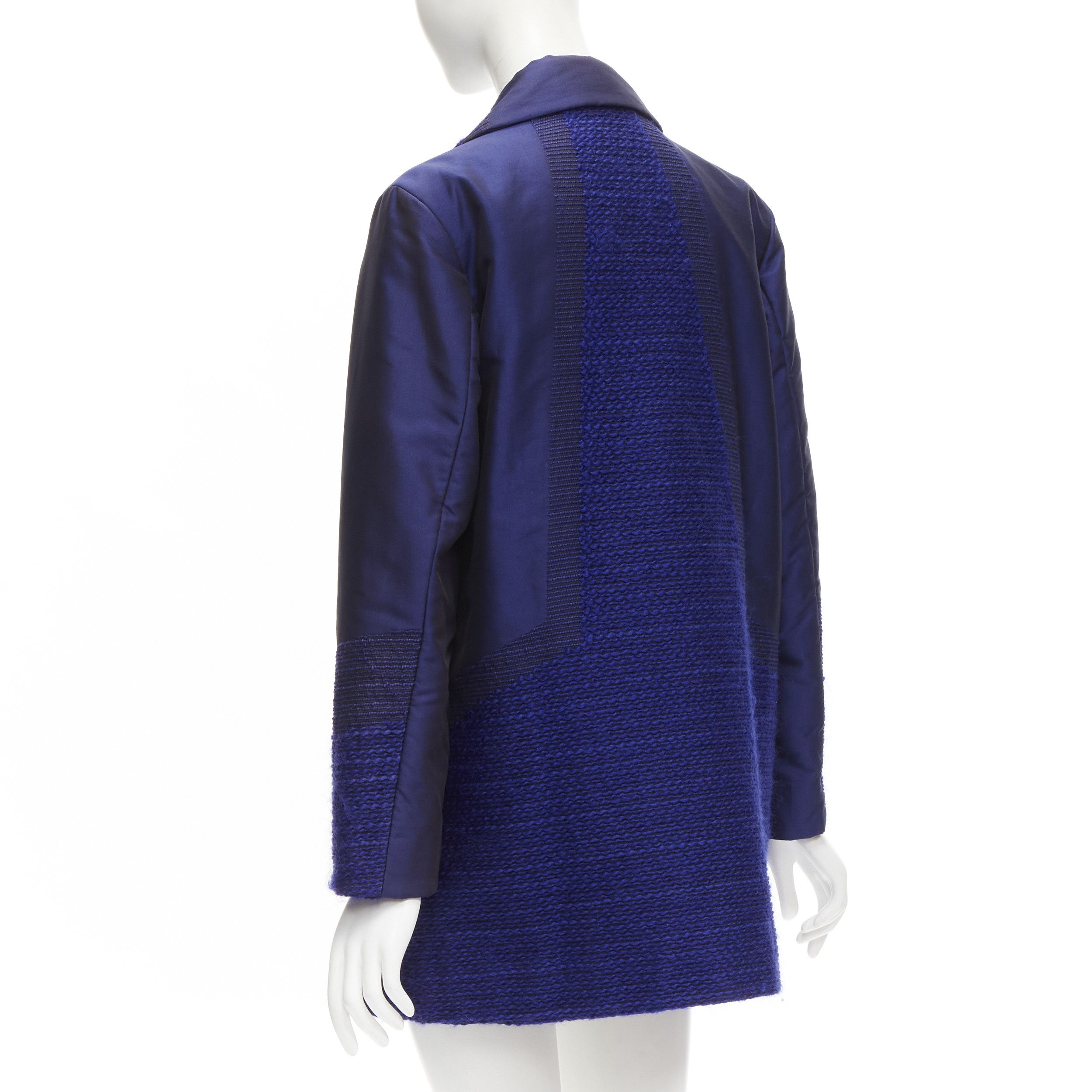 Issey Miyake ISSEY MIYAKE cobalt blue taffeta tweed multi texture cocoon jacket coat M Size M / US 6-8 / IT 42-44 - 7 Thumbnail