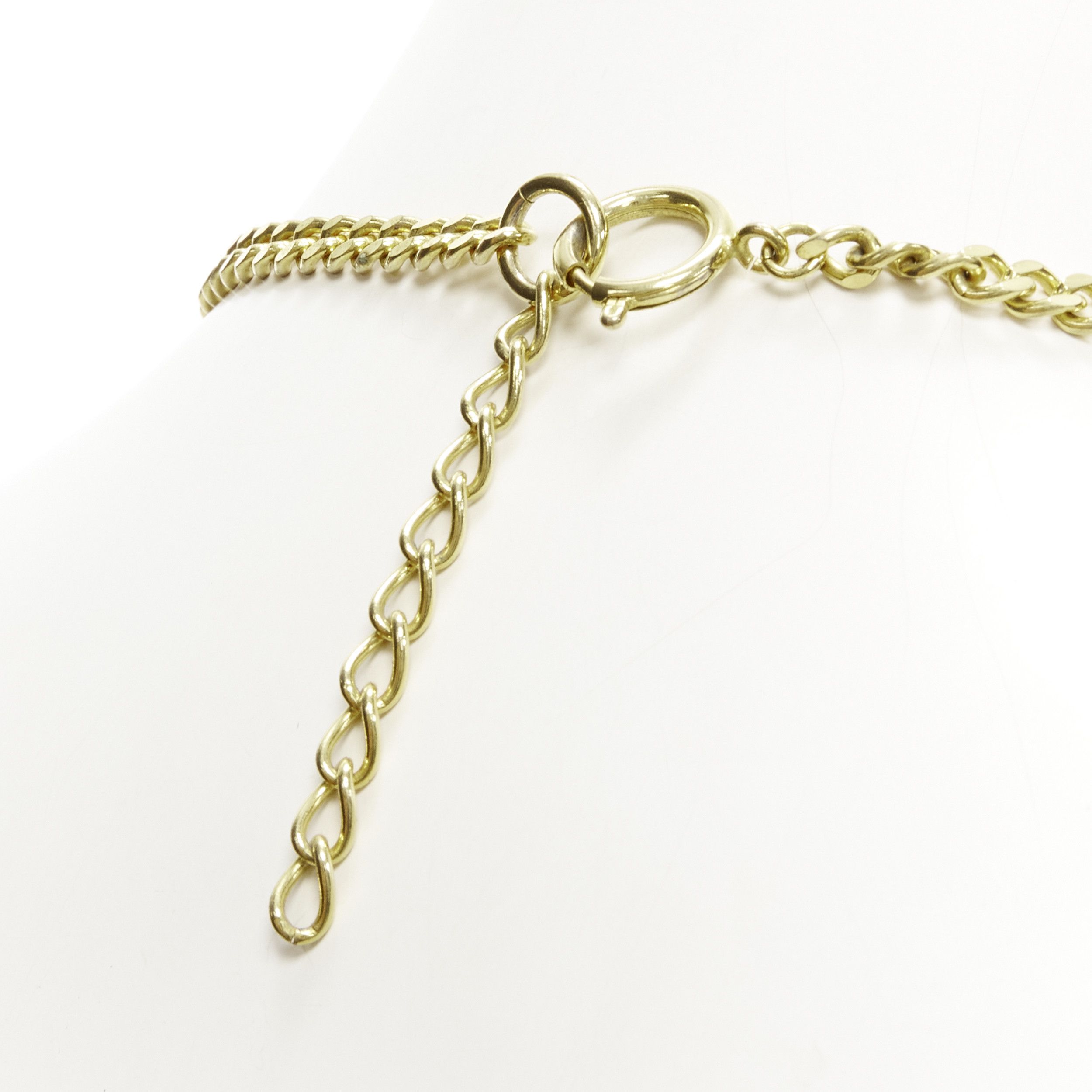 Moschino MOSCHINO gold tone logo heart motif clasp short chain necklace Size ONE SIZE - 6 Thumbnail