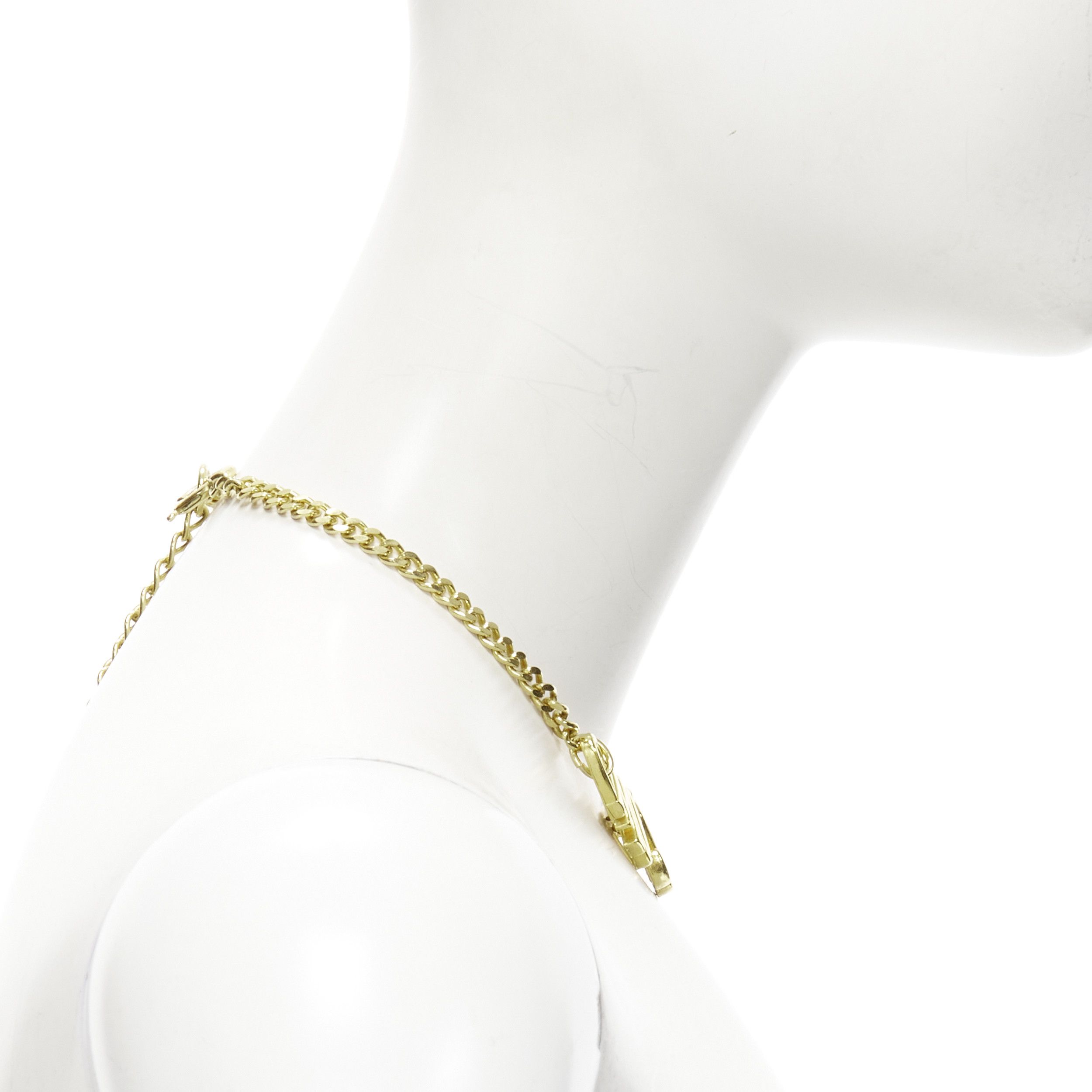 Moschino MOSCHINO gold tone logo heart motif clasp short chain necklace Size ONE SIZE - 3 Thumbnail