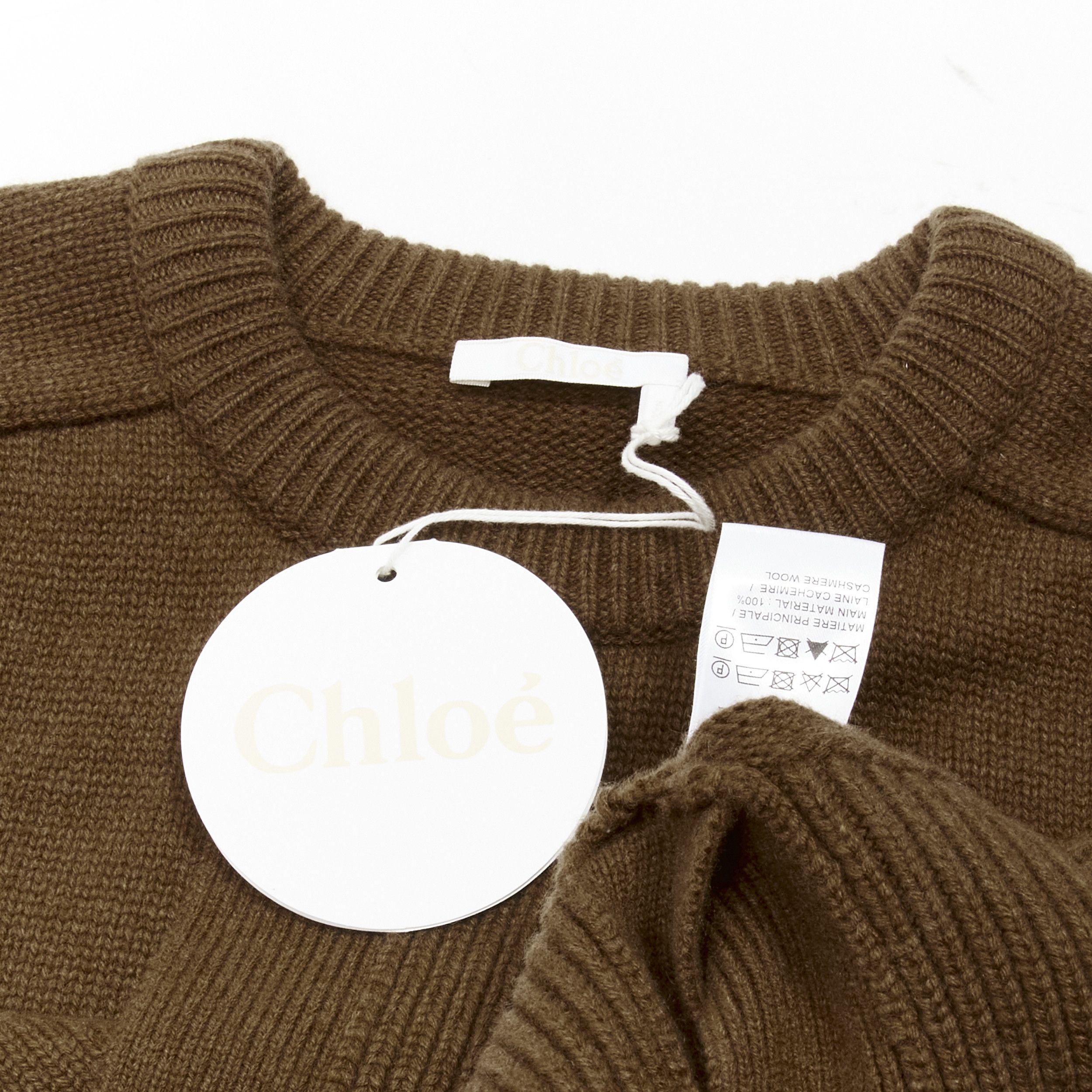 Chloe CHLOE 100% cashmere brow round puff sleeve cropped sweater S Size M / US 6-8 / IT 42-44 - 9 Thumbnail