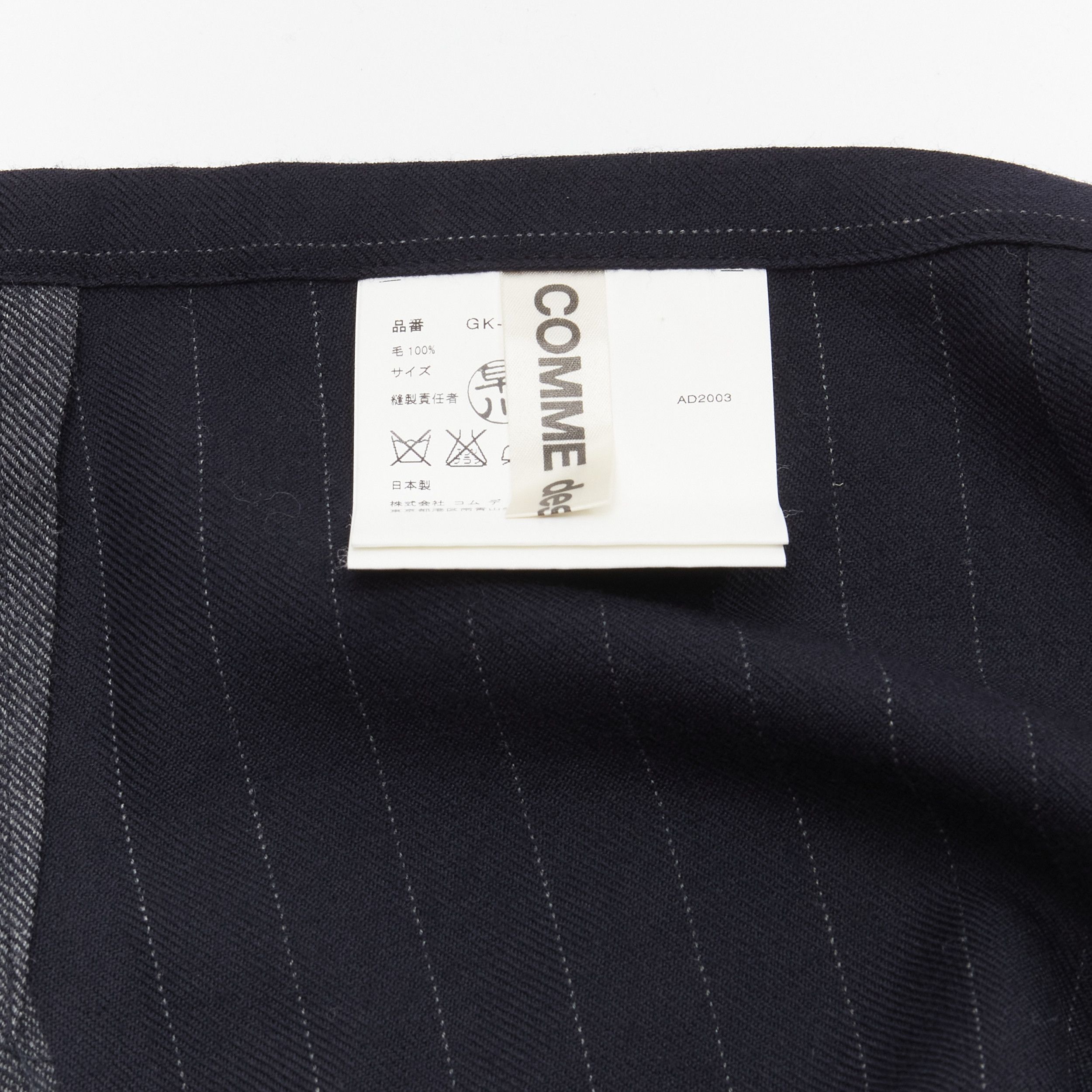 Comme des Garcons COMME DES GARCONS 2003 100% wool black pinstripe plaid bow wrap kilt skirt Size 26" / US 2 / IT 38 - 9 Thumbnail