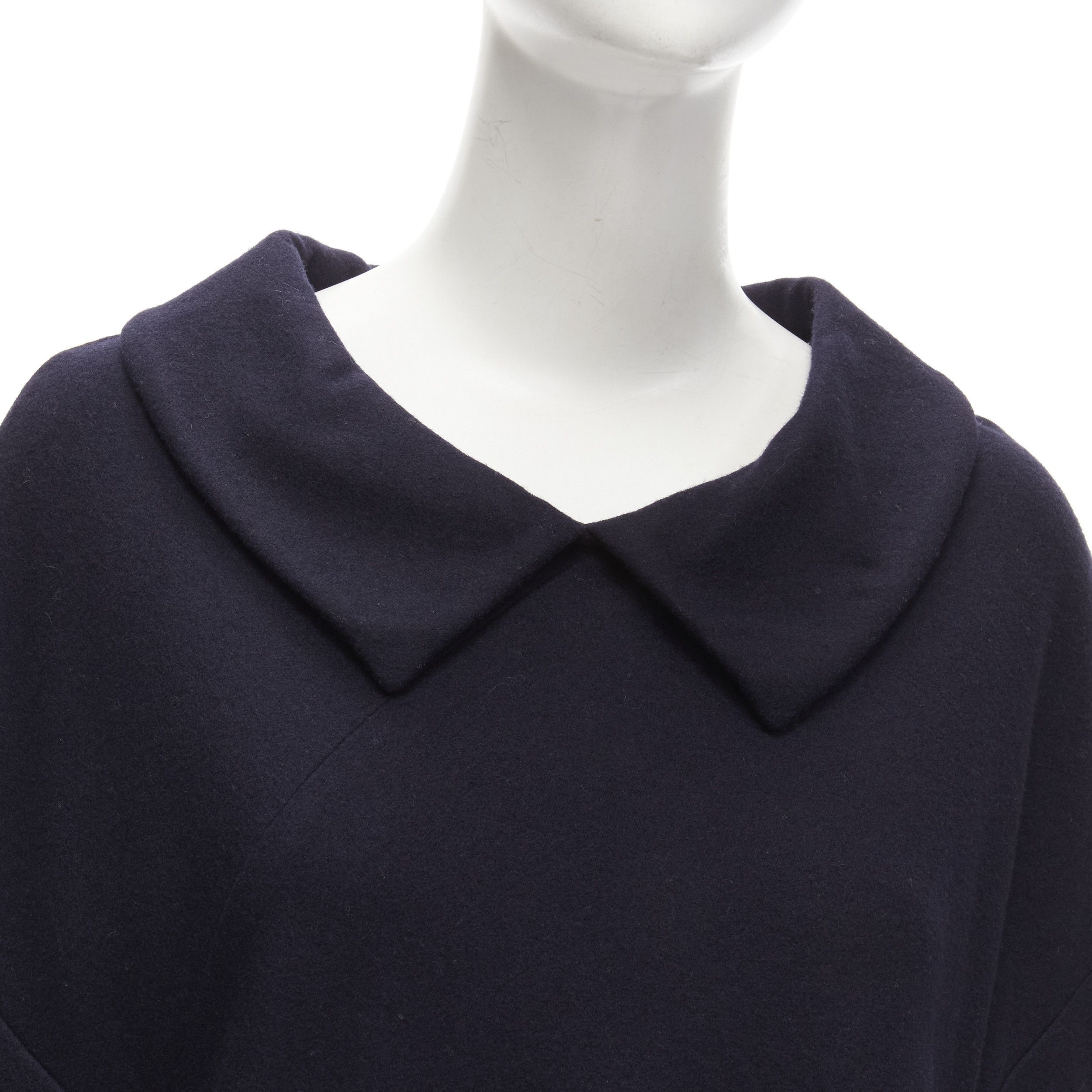 Comme des Garcons COMME DES GARCONS 2013 navy wool peterpan collar asymmetric boxy short dress S Size M / US 6-8 / IT 42-44 - 8 Thumbnail