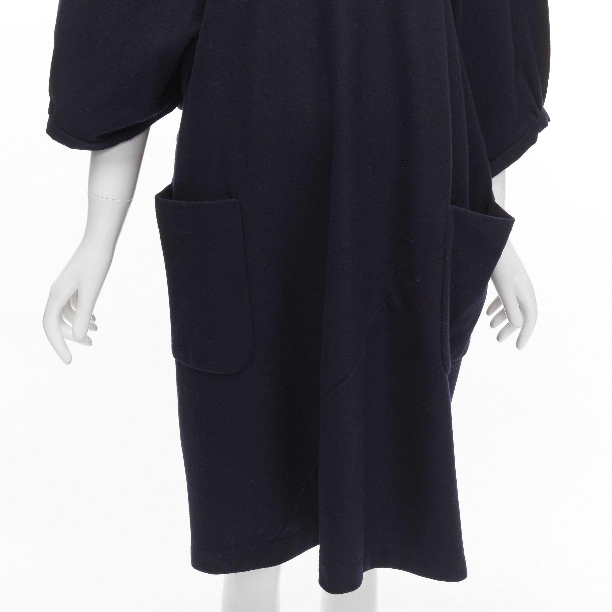 Comme des Garcons COMME DES GARCONS 2013 navy wool peterpan collar asymmetric boxy short dress S Size M / US 6-8 / IT 42-44 - 7 Thumbnail