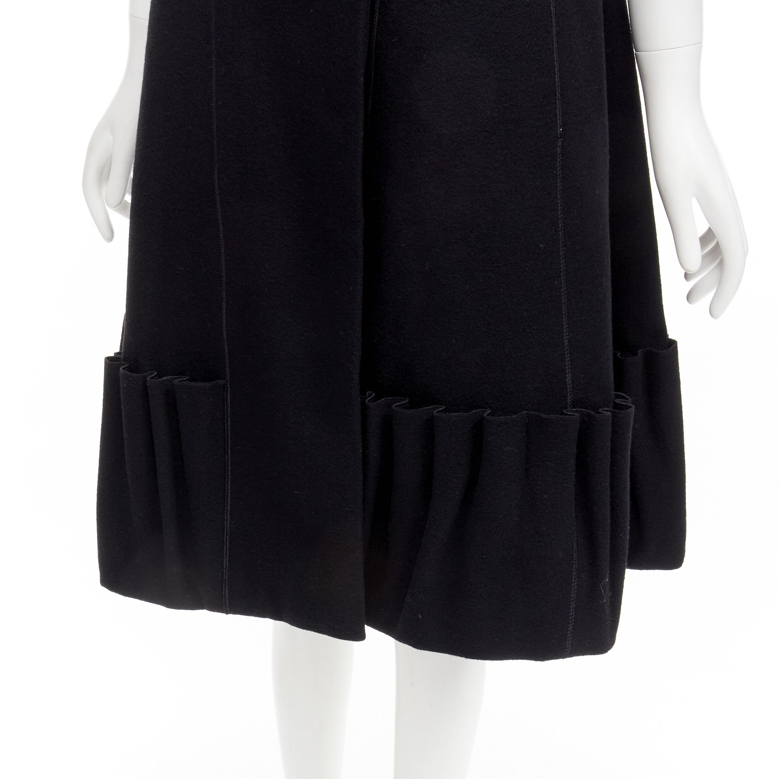 Louis Vuitton LOUIS VUITTON 2007 Runway black wool pleated Victorian coat dress FR34 XS Size XS / US 0-2 / IT 36-38 - 10 Thumbnail