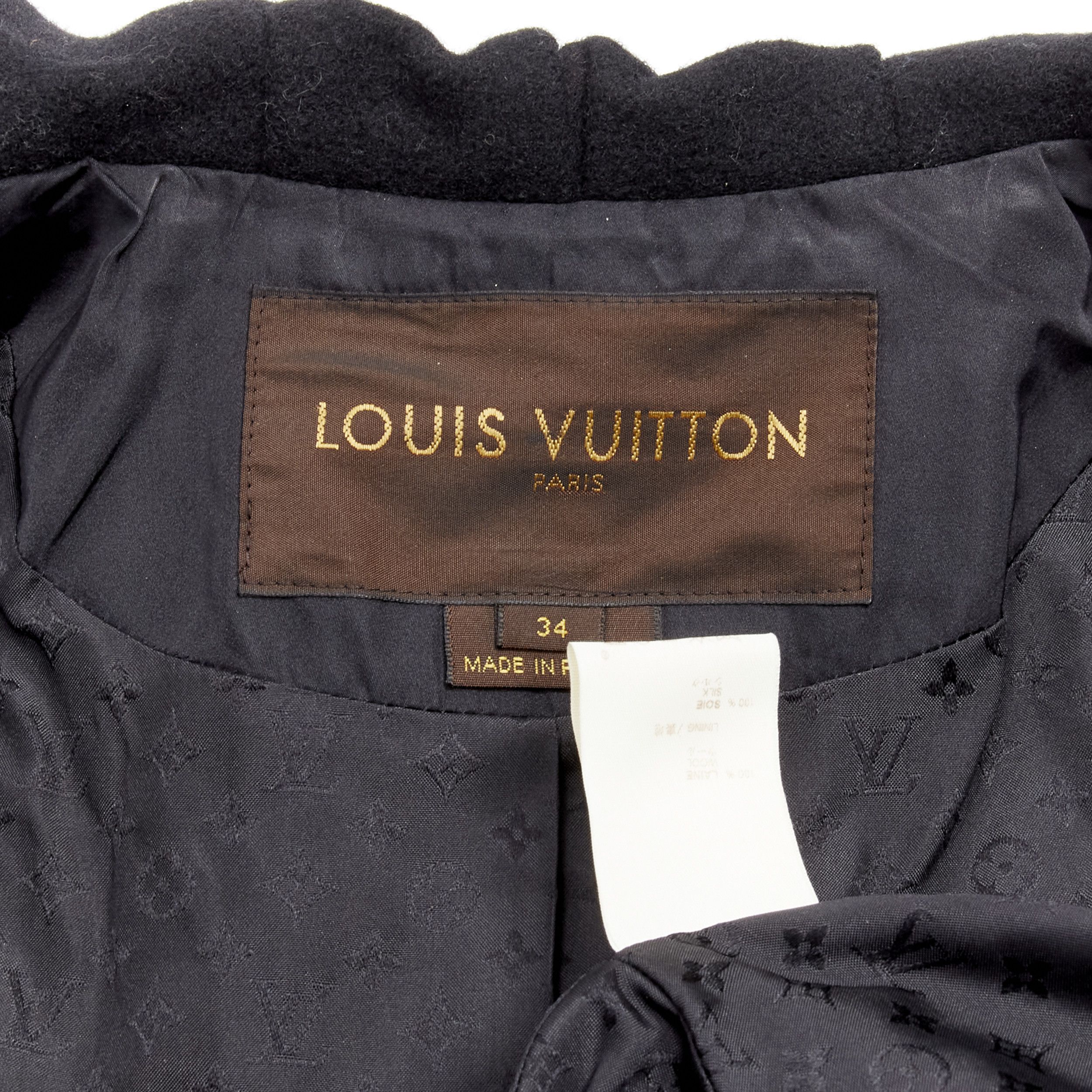 Louis Vuitton LOUIS VUITTON 2007 Runway black wool pleated Victorian coat dress FR34 XS Size XS / US 0-2 / IT 36-38 - 12 Thumbnail
