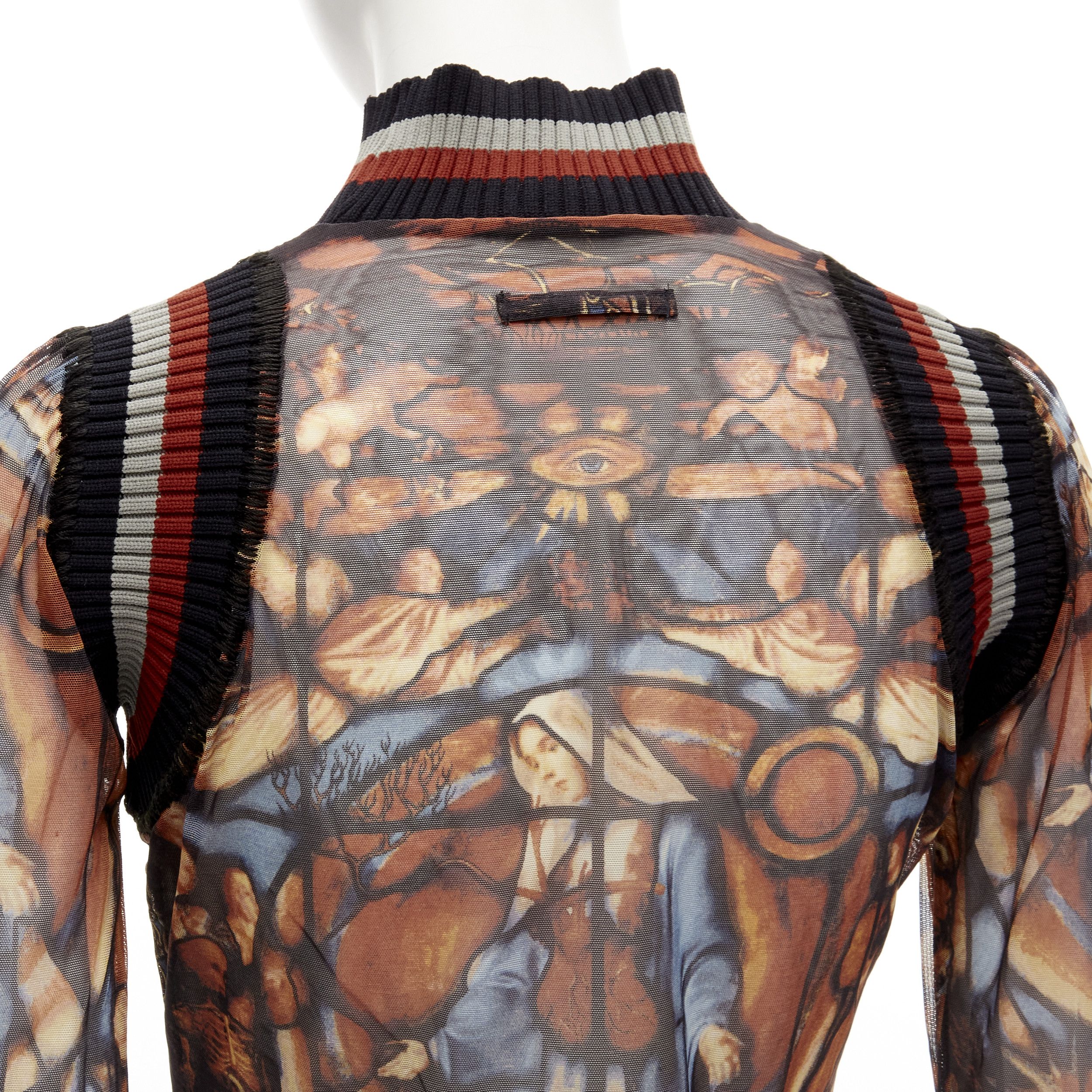 Jean Paul Gaultier JEAN PAUL GAULTIER FEMME gothic logo colorful Cathedral mesh ribbed top IT40 S Size S / US 4 / IT 40 - 8 Thumbnail