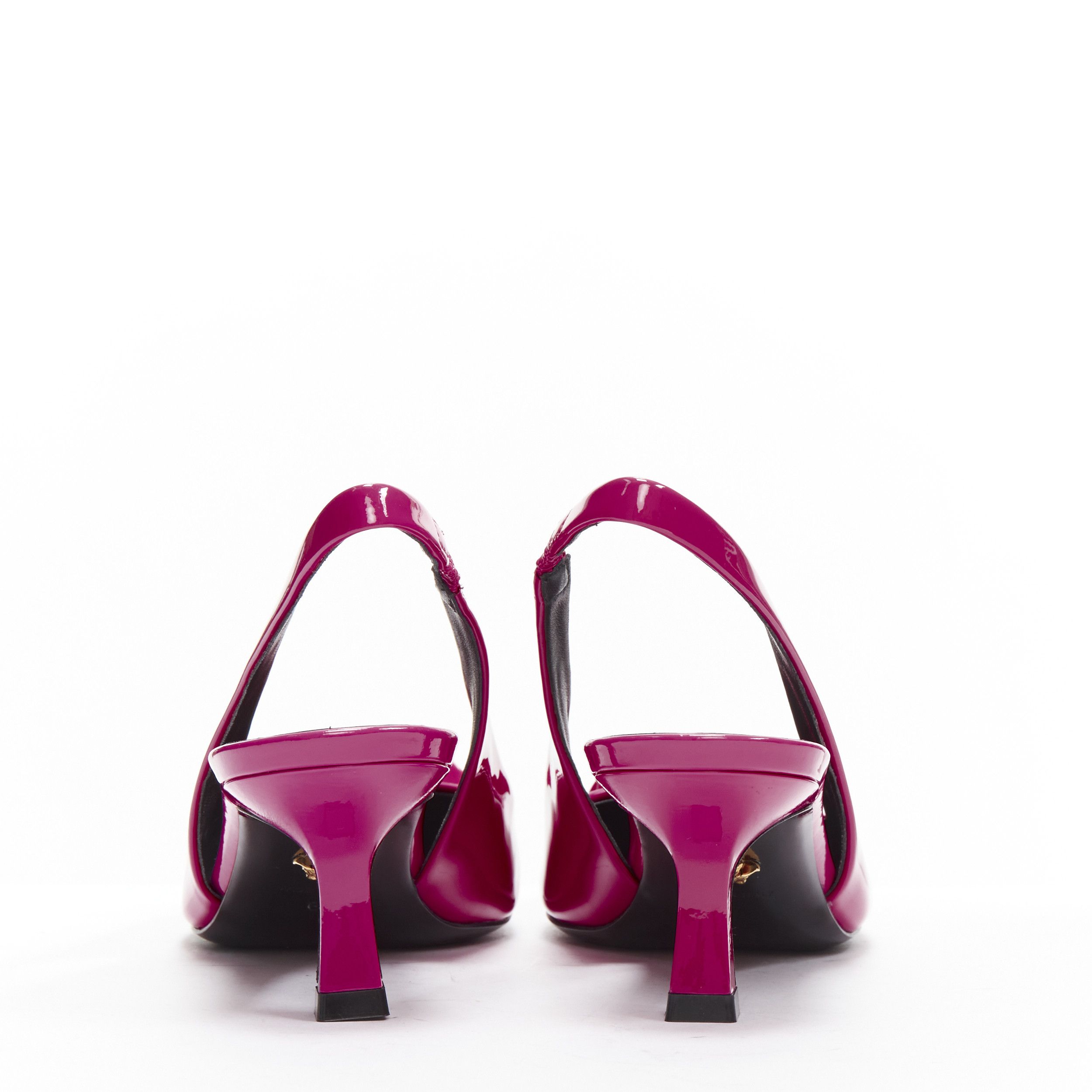 Versace VERSACE Palazzo Medusa fuscia pink sling kitteh heel pointed toe pump EU36 Size US 6 / IT 36 - 6 Thumbnail