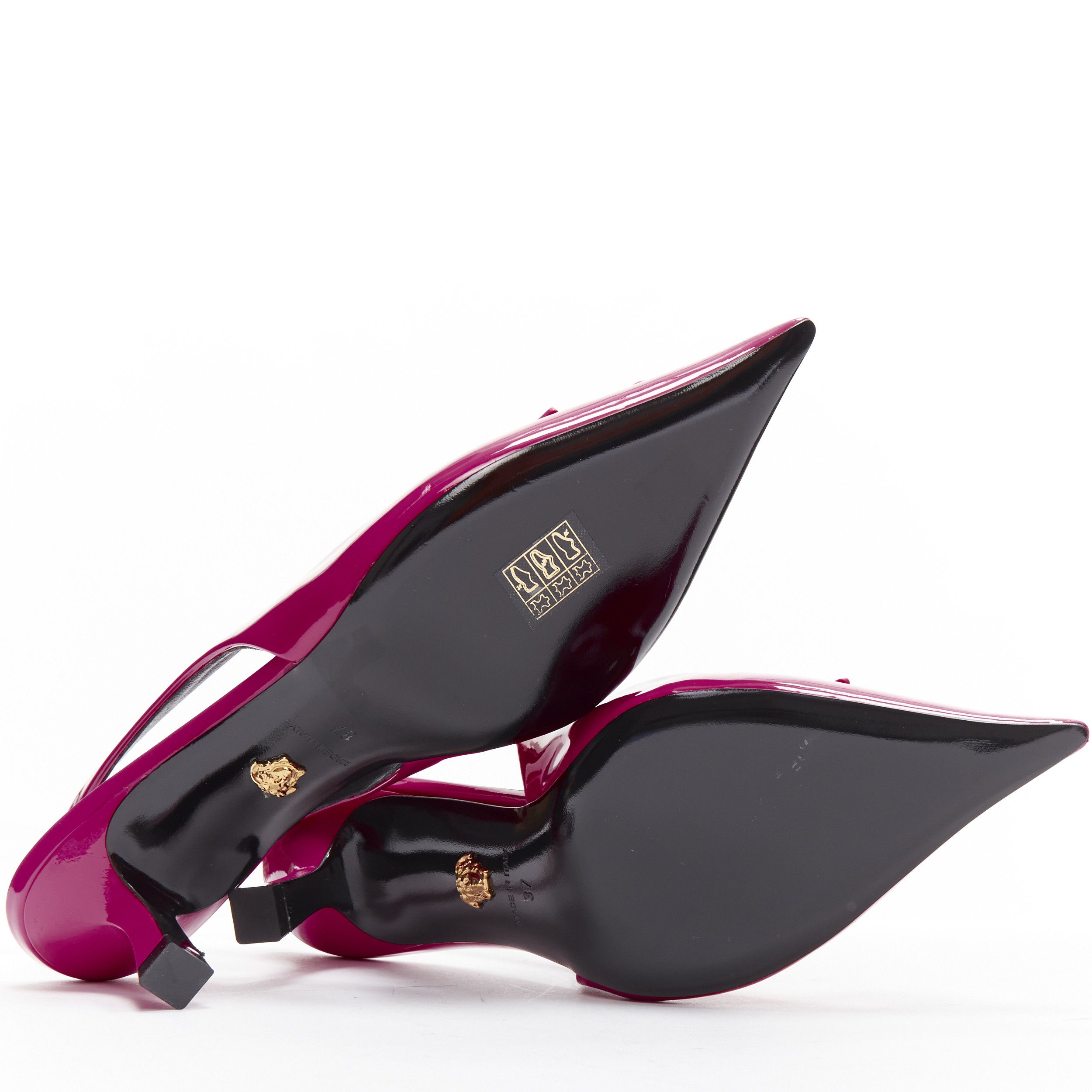 Versace VERSACE Palazzo Medusa fuscia pink sling kitteh heel pointed toe pump EU36 Size US 6 / IT 36 - 11 Thumbnail