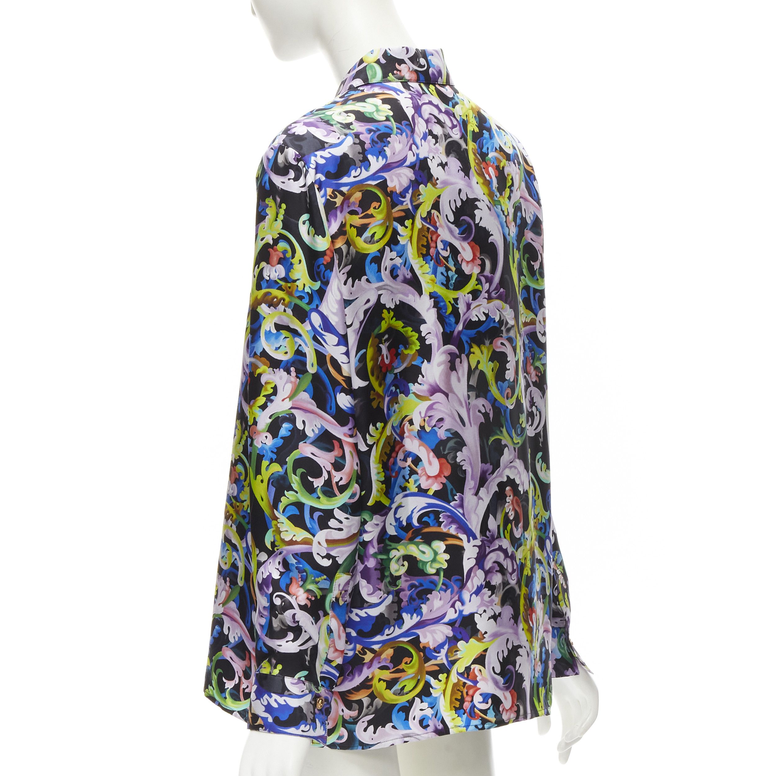 Versace new VERSACE 2021 Runway Baroccoflage 100% silk gold Medusa shirt IT42 M Size M / US 6-8 / IT 42-44 - 5 Thumbnail