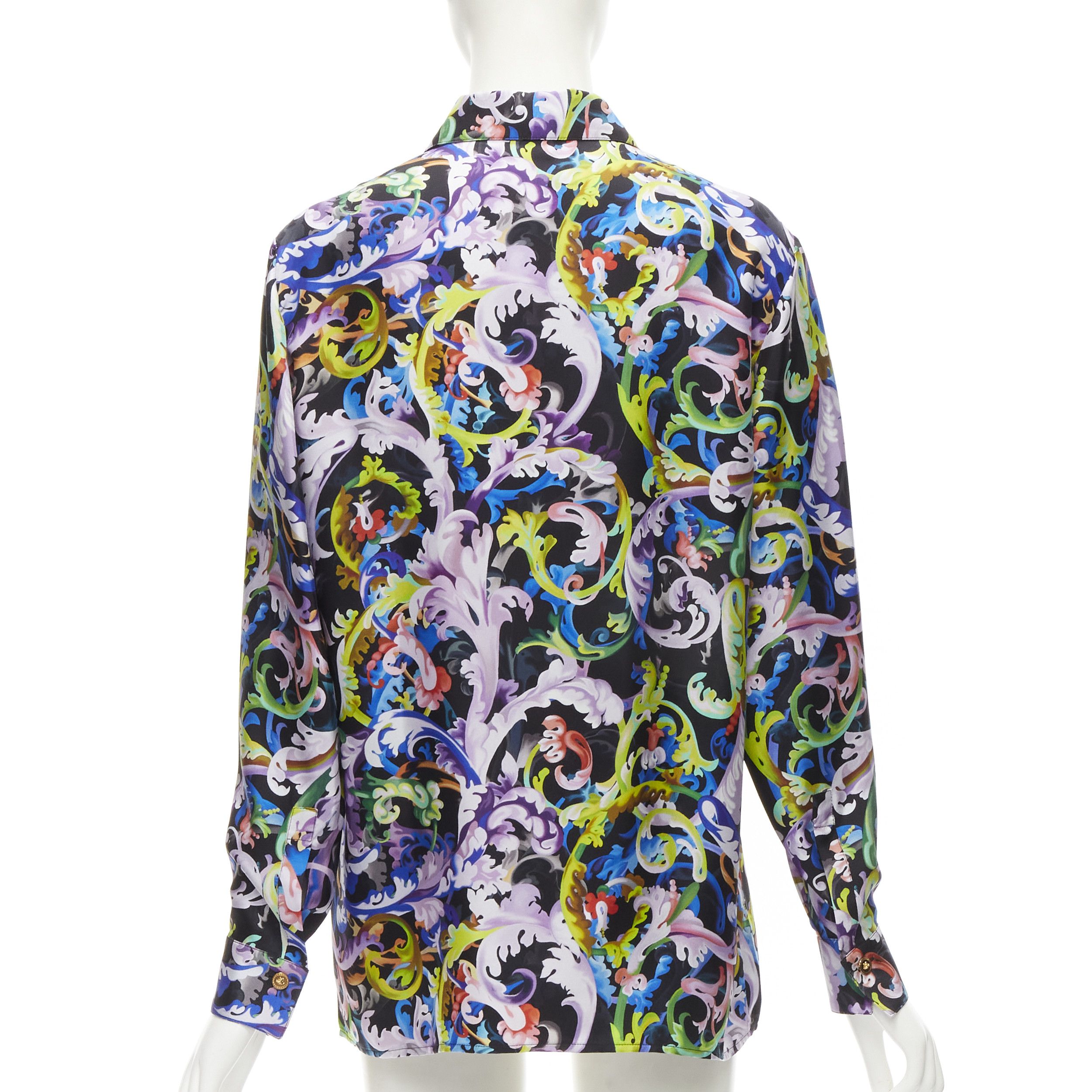 Versace new VERSACE 2021 Runway Baroccoflage 100% silk gold Medusa shirt IT42 M Size M / US 6-8 / IT 42-44 - 4 Thumbnail