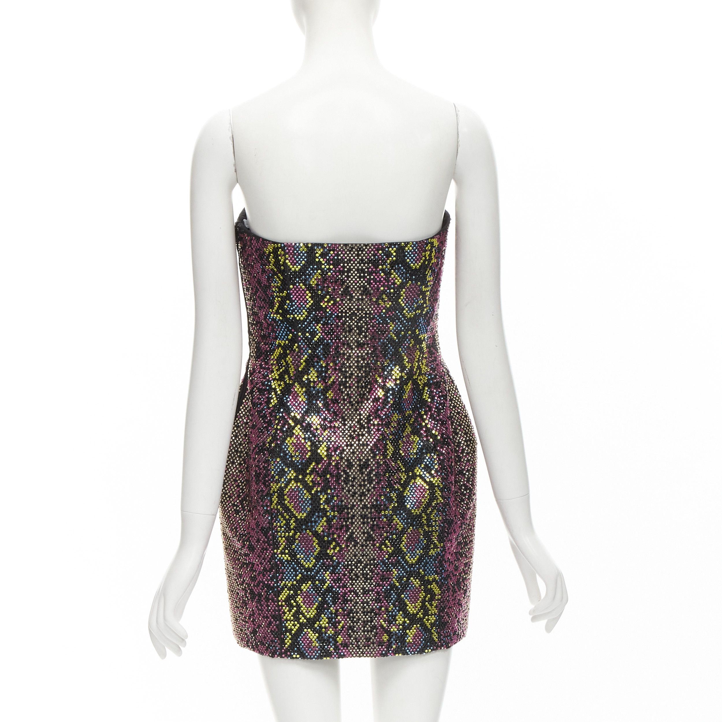 Versace new VERSACE 2021 Runway pink scaled crystal encrusted strapless dress IT40 S Size S / US 4 / IT 40 - 5 Thumbnail