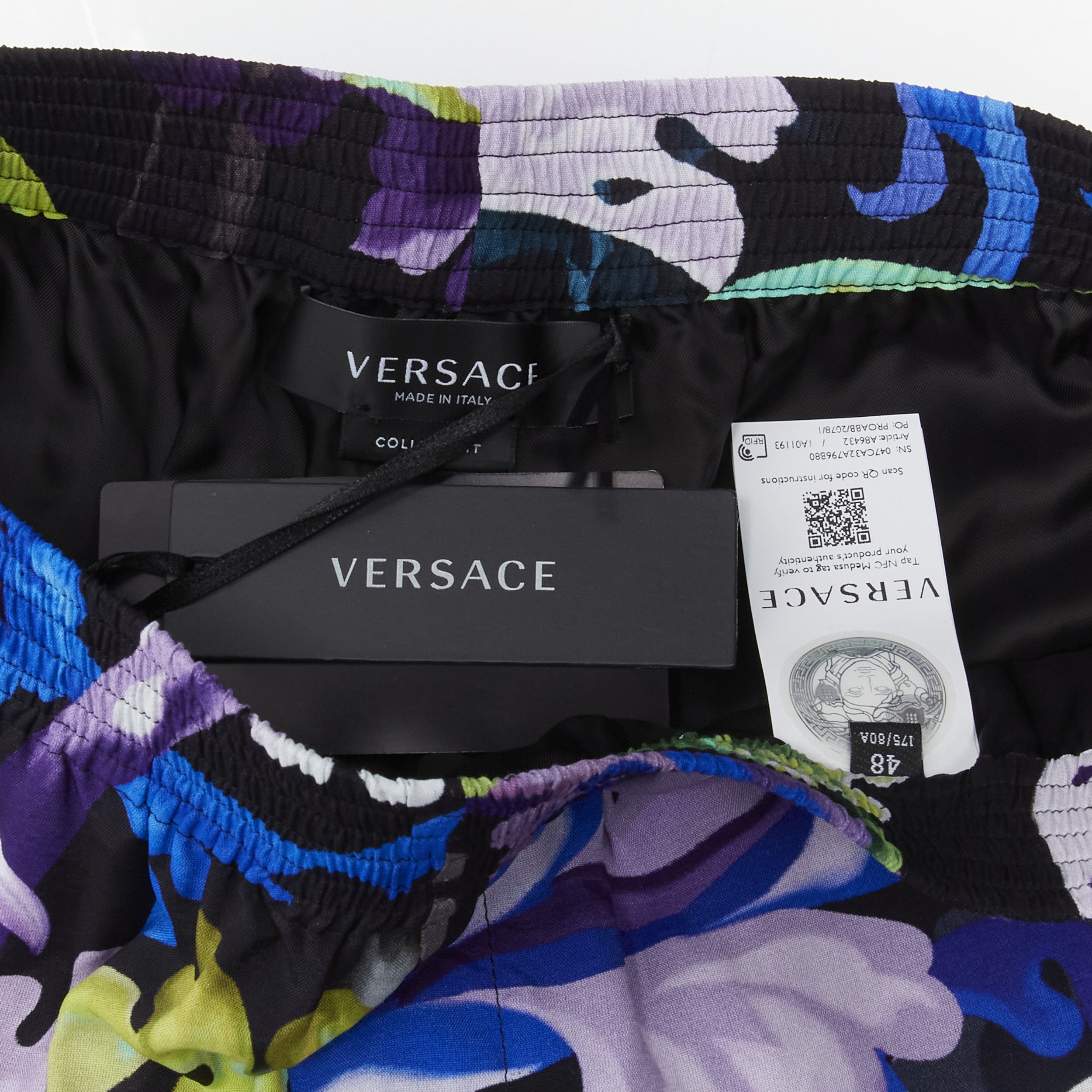 Versace new VERSACE 2021 Runway Baroccoflage colorful baroque wide shorts IT46 S Size US 29 - 9 Thumbnail