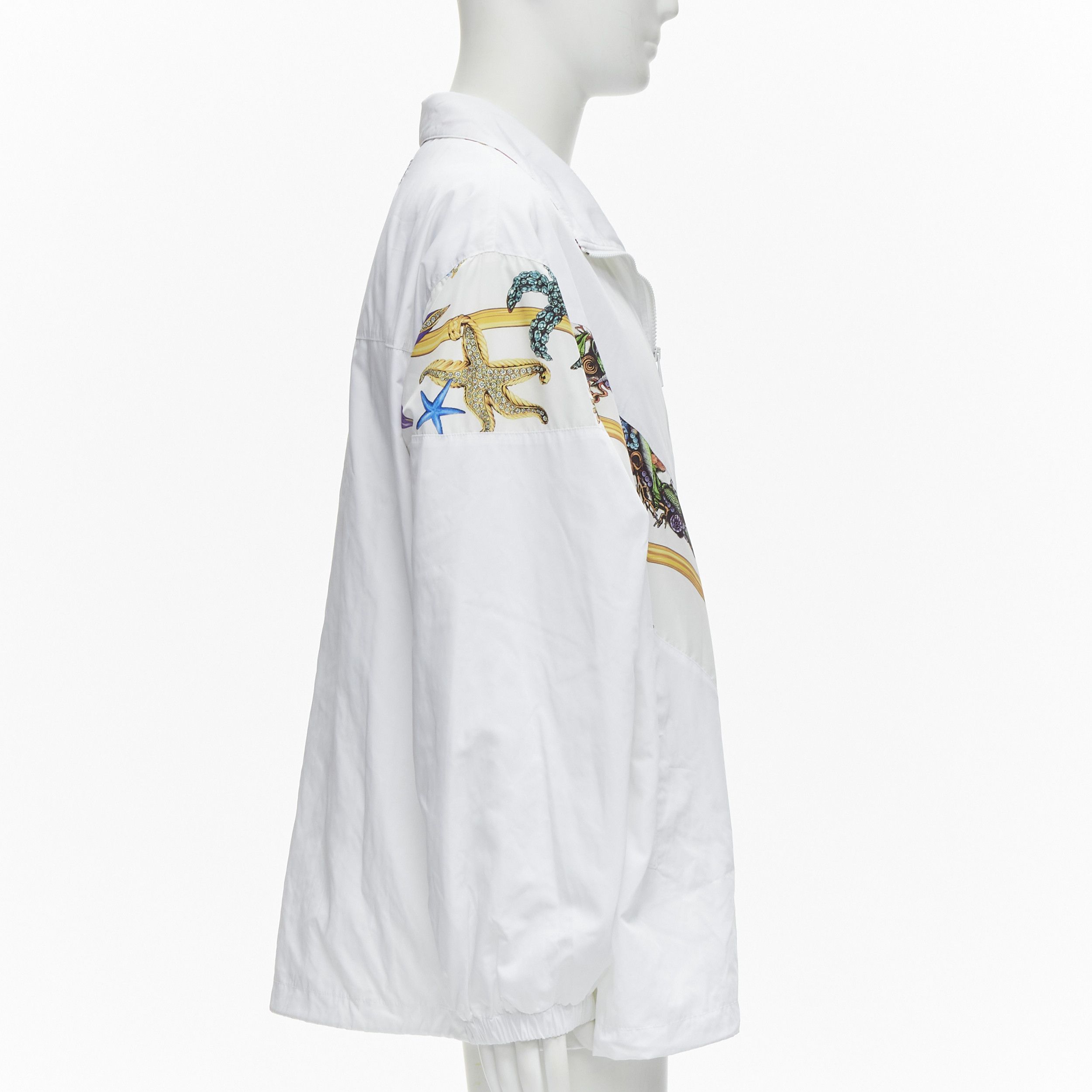 Versace new VERSACE 2021 Tresor De La Mer Runway white starfish track jacket IT52 XL Size US XL / EU 56 / 4 - 4 Thumbnail