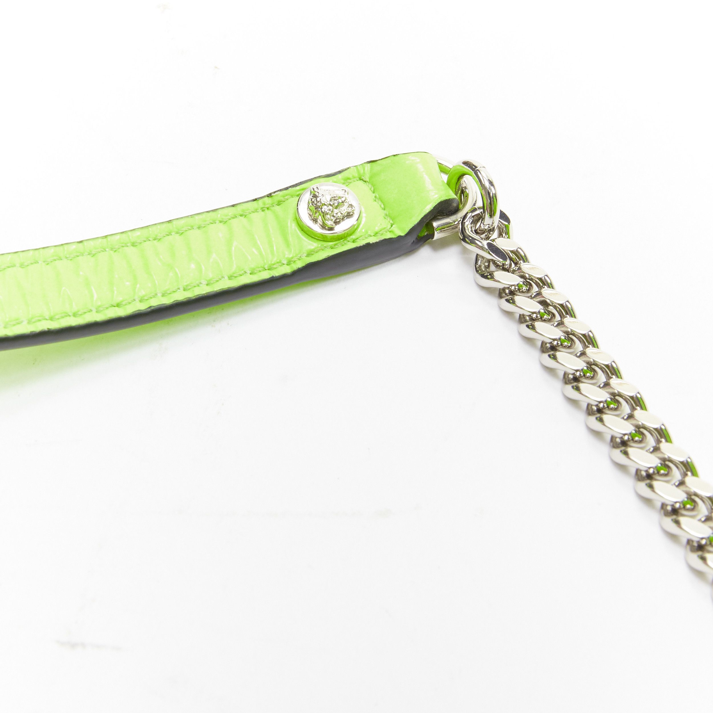 Versace new VERSACE Virtus bright green V quilted patent leather crossbody flap bag Size ONE SIZE - 8 Thumbnail