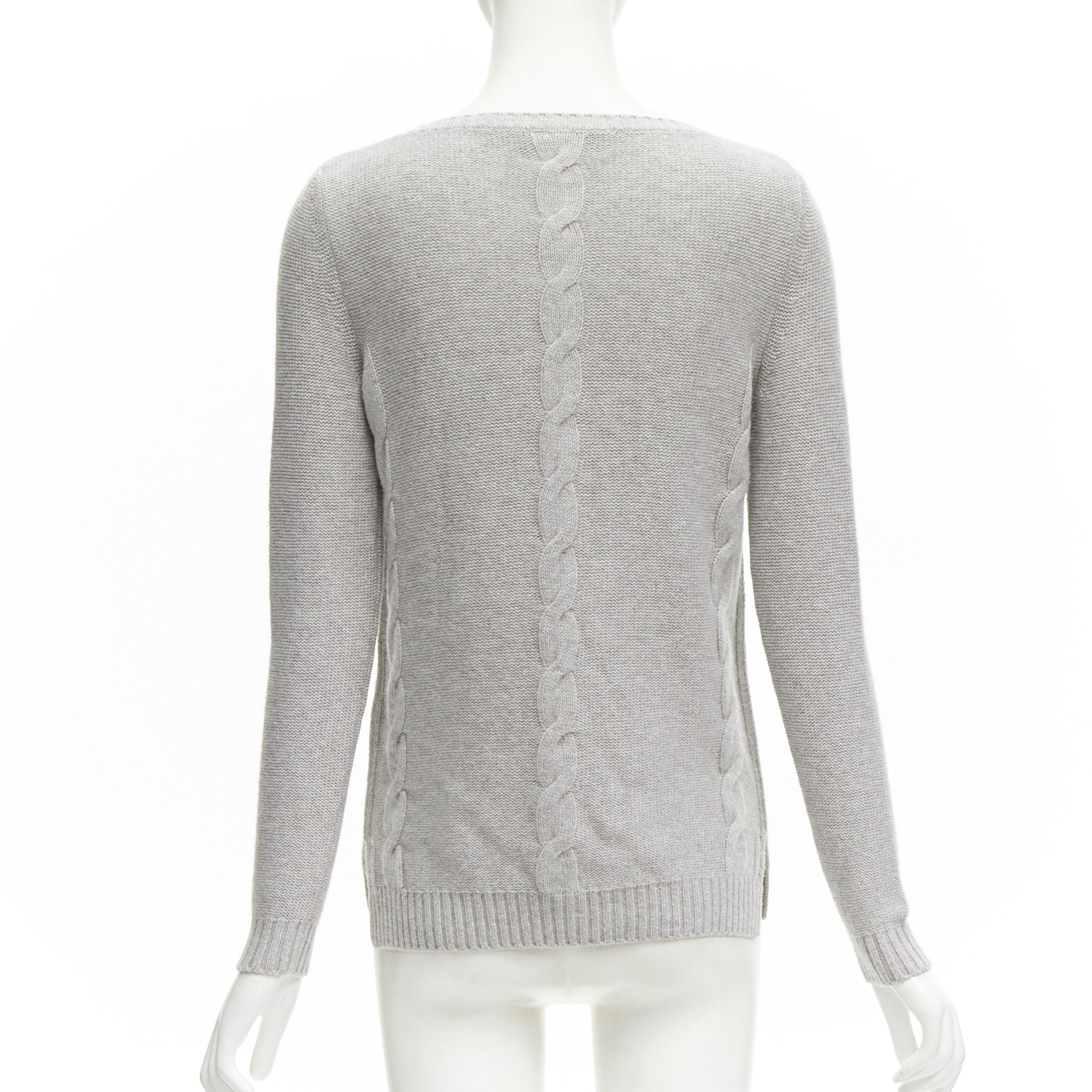 Loro Piana LORO PIANA 100% baby cashmere grey braid knit bateau neck sweater IT38 XS Size XS / US 0-2 / IT 36-38 - 5 Thumbnail