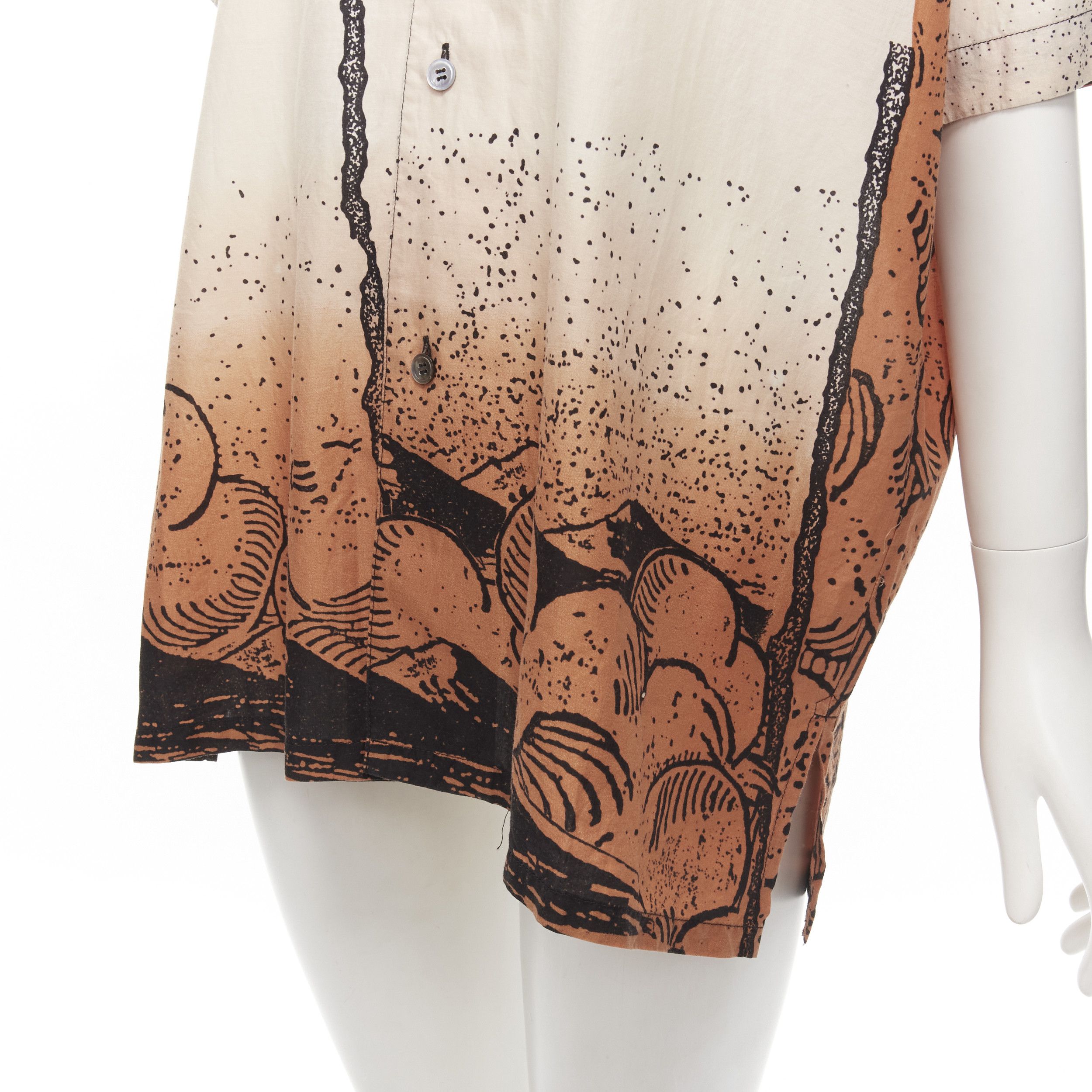 Issey Miyake ISSEY MIYAKE 1980's Vintage Japanese woodblock ombre sea print shirt shorts M Size M / US 6-8 / IT 42-44 - 9 Thumbnail