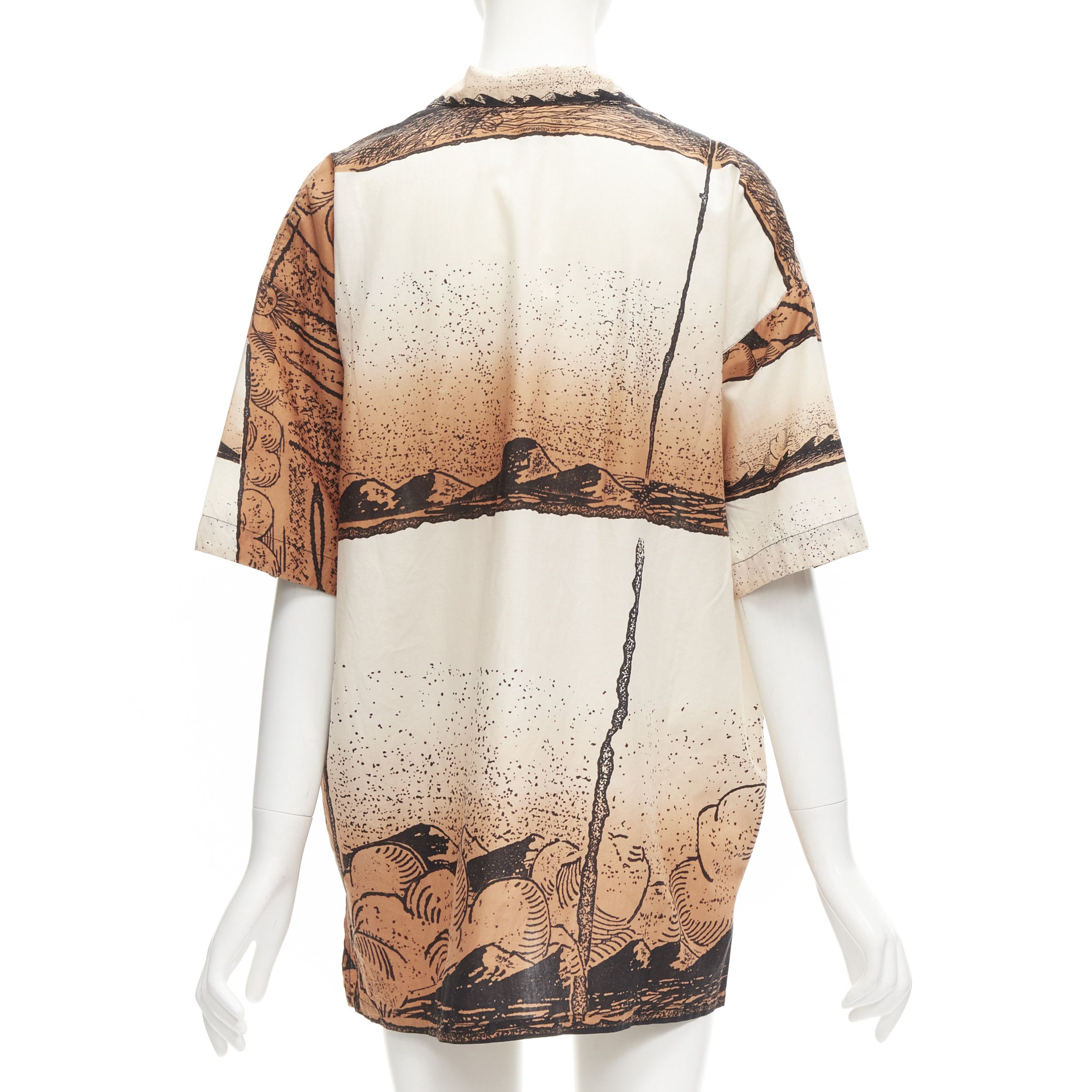 Issey Miyake ISSEY MIYAKE 1980's Vintage Japanese woodblock ombre sea print shirt shorts M Size M / US 6-8 / IT 42-44 - 11 Thumbnail