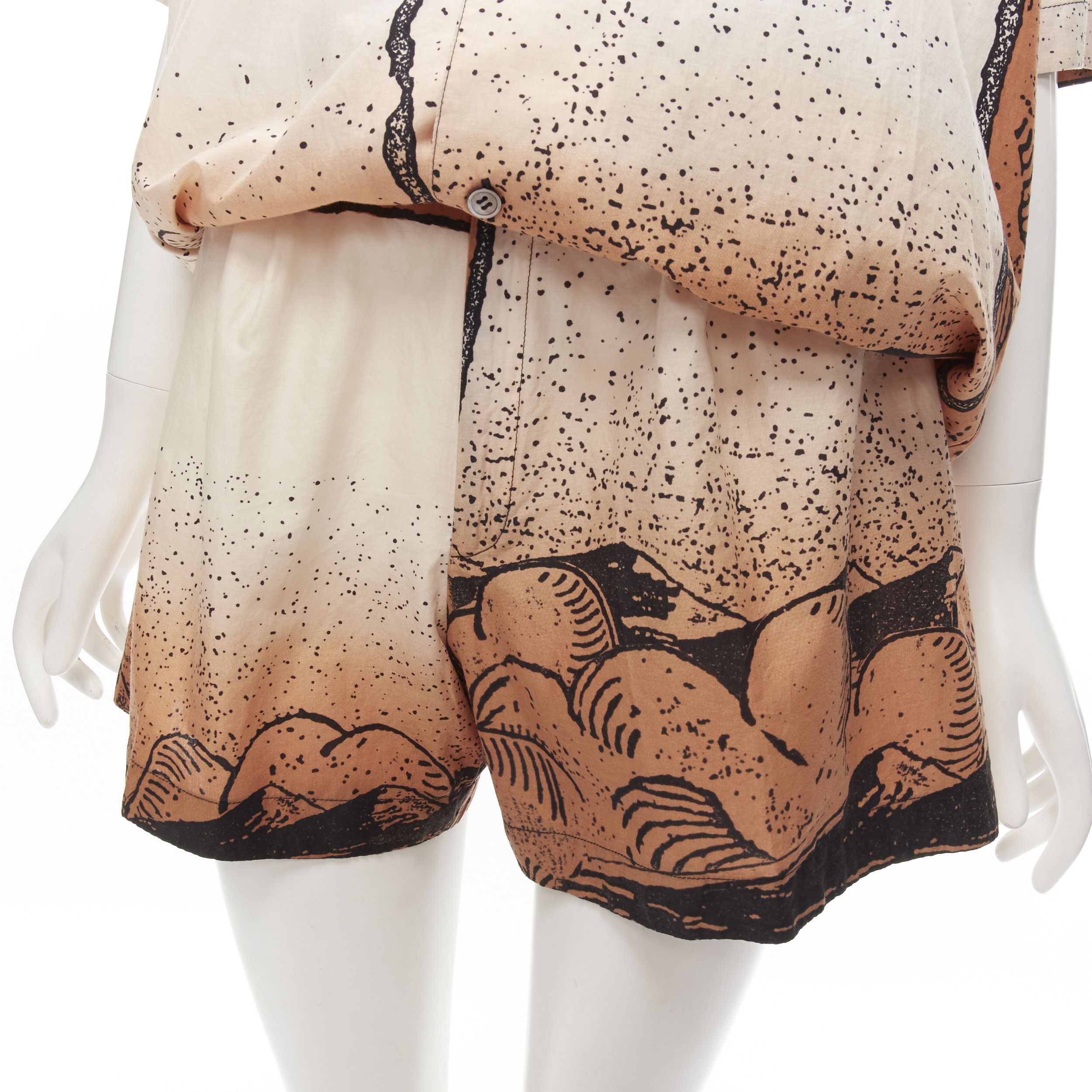 Issey Miyake ISSEY MIYAKE 1980's Vintage Japanese woodblock ombre sea print shirt shorts M Size M / US 6-8 / IT 42-44 - 2 Thumbnail