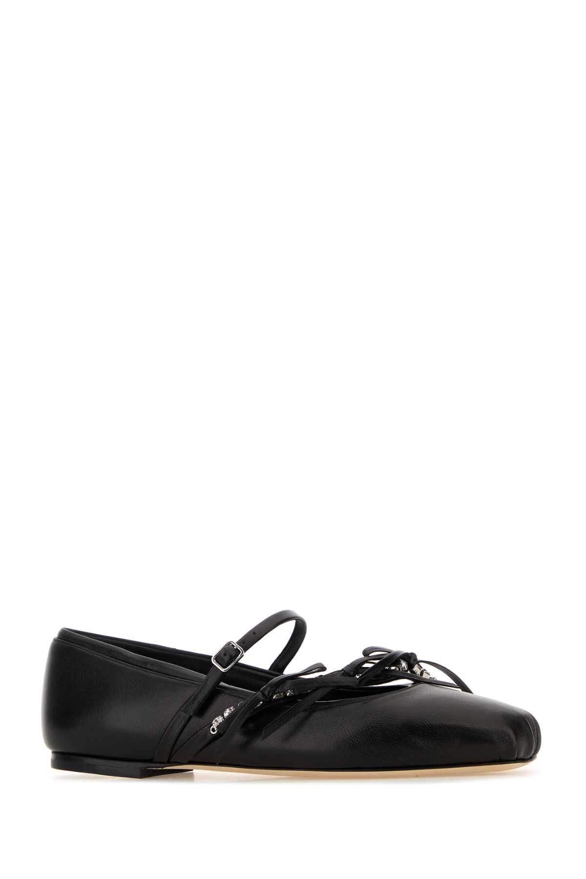 Jimmy Choo Black Nappa Leather Loli Ballerinas Size US 11 / IT 41 - 2 Thumbnail