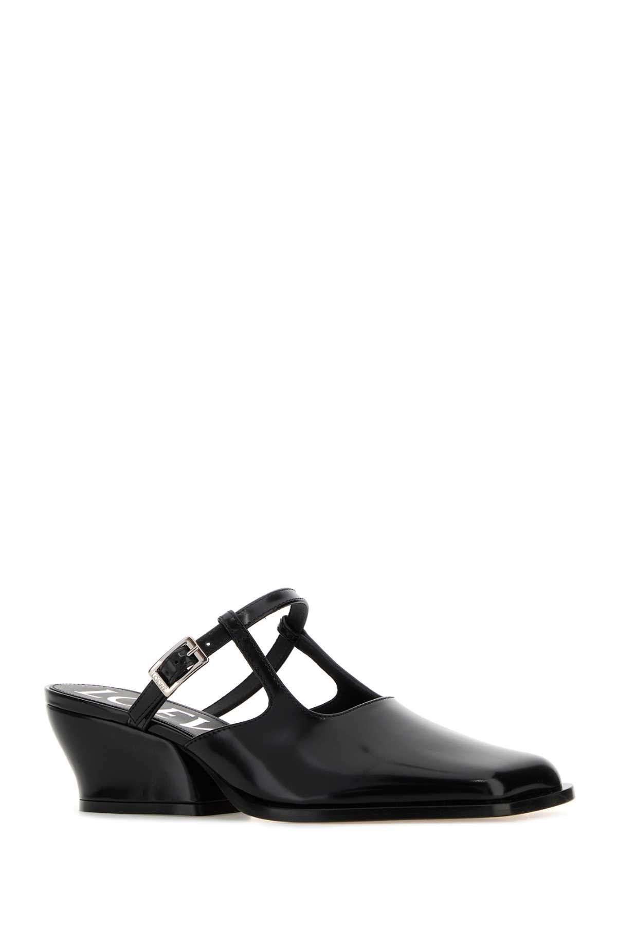 Loewe Black Leather Onda Mules Size US 10 / IT 40 - 2 Thumbnail