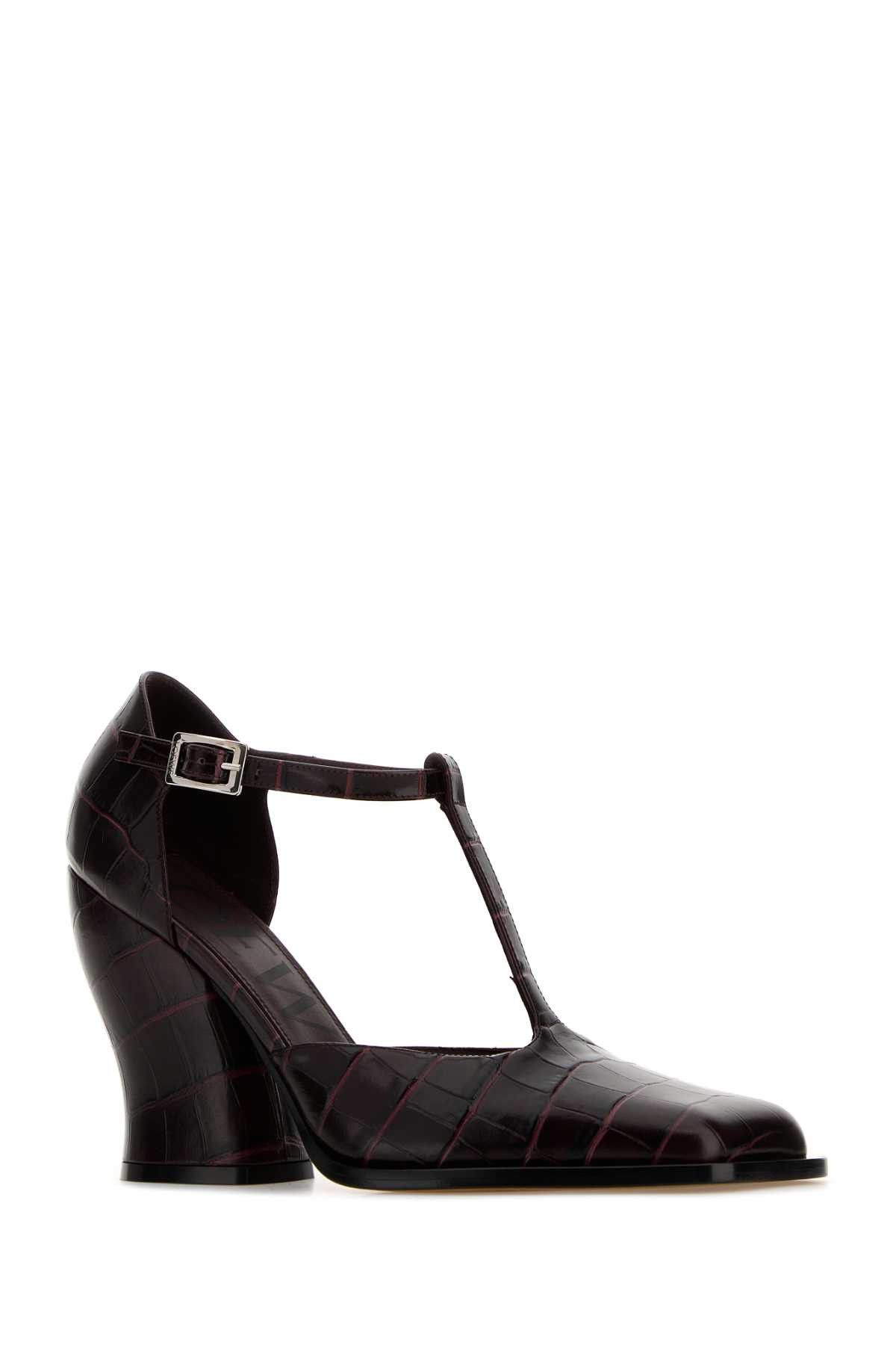 Loewe Burgundy Leather Onda Pumps Size US 10 / IT 40 - 2 Thumbnail