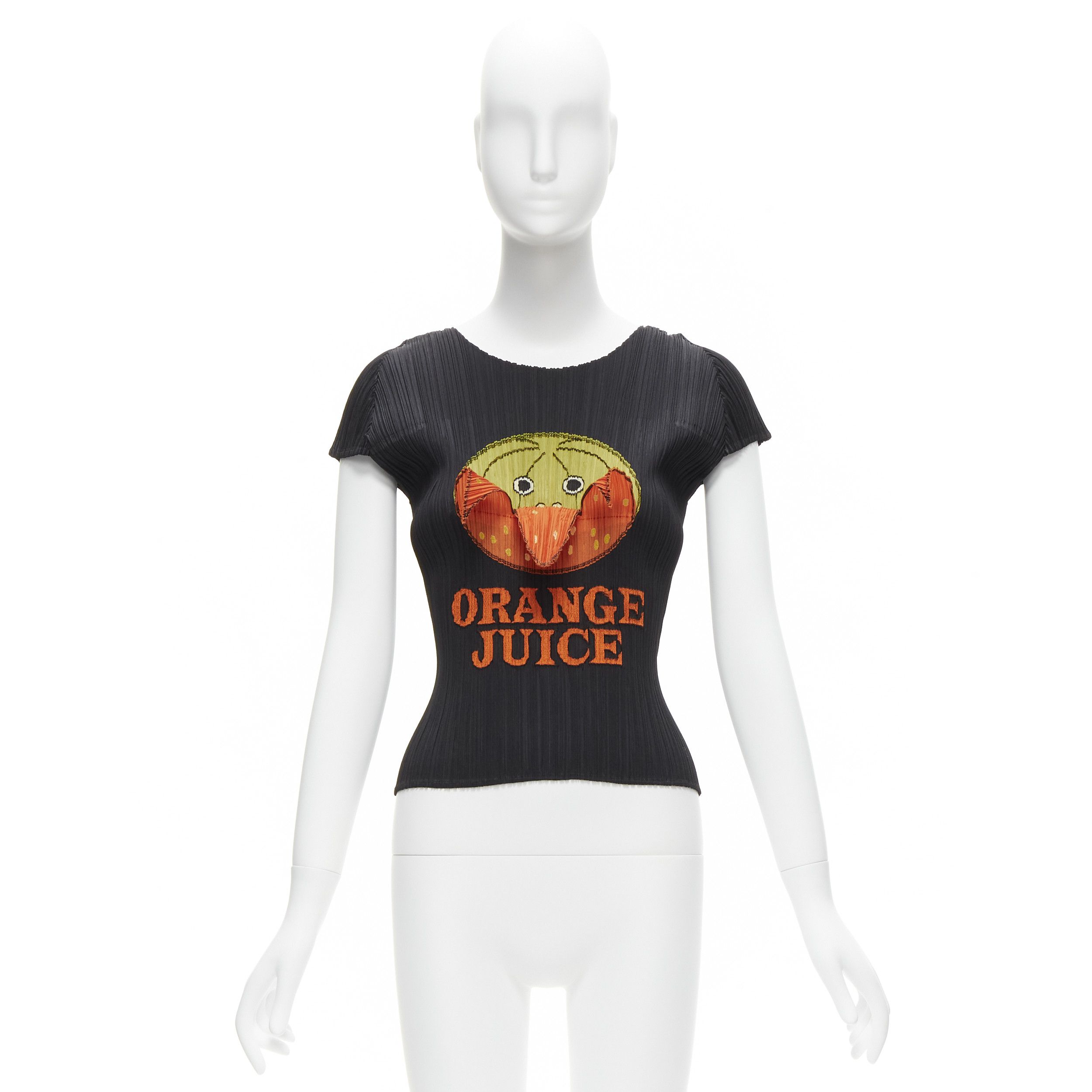 Issey Miyake rare ISSEY MIYAKE Pleats Please 2008 Vintage Orange Juice peelable black top JP3 Size M / US 6-8 / IT 42-44 - 11 Thumbnail