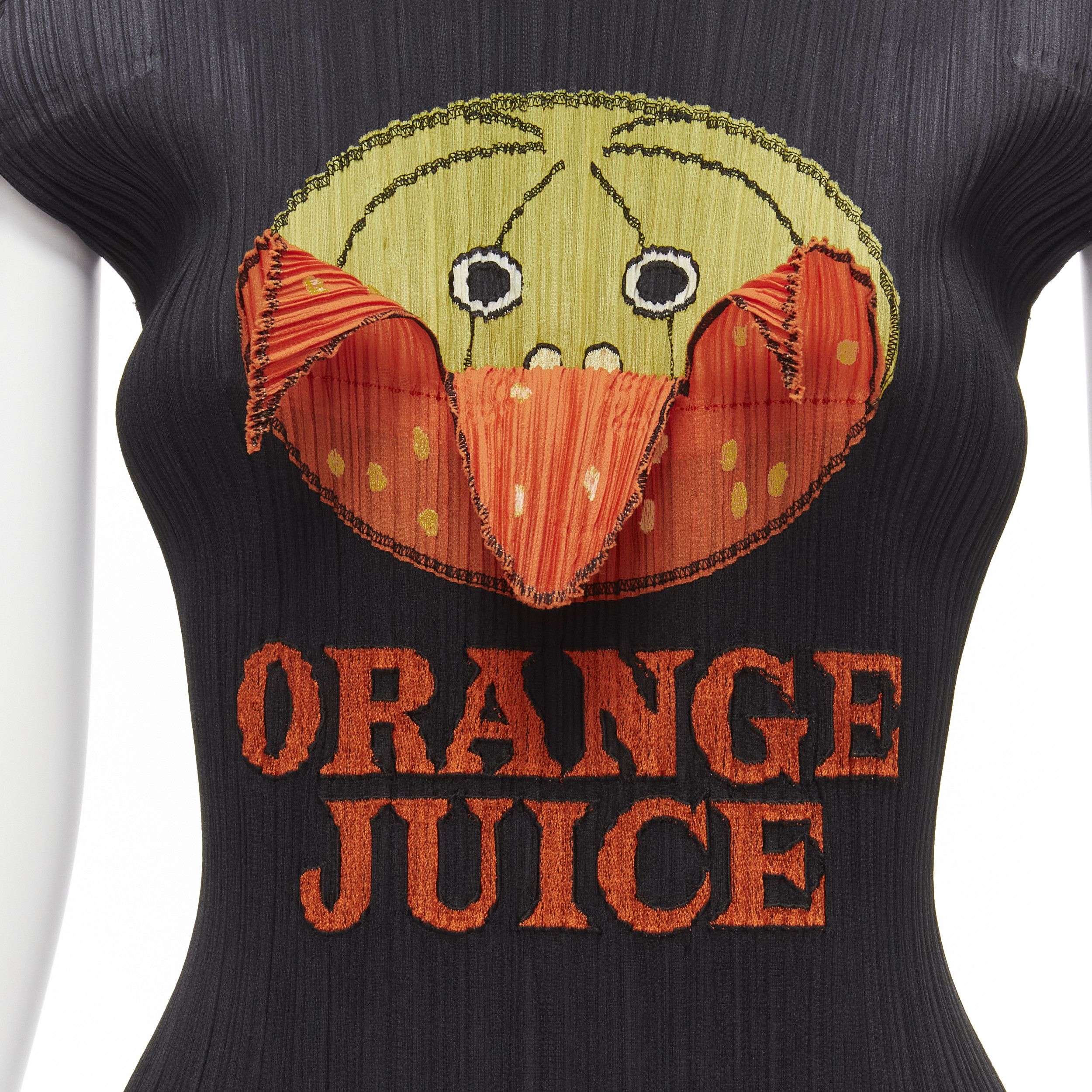 Issey Miyake rare ISSEY MIYAKE Pleats Please 2008 Vintage Orange Juice peelable black top JP3 Size M / US 6-8 / IT 42-44 - 8 Thumbnail