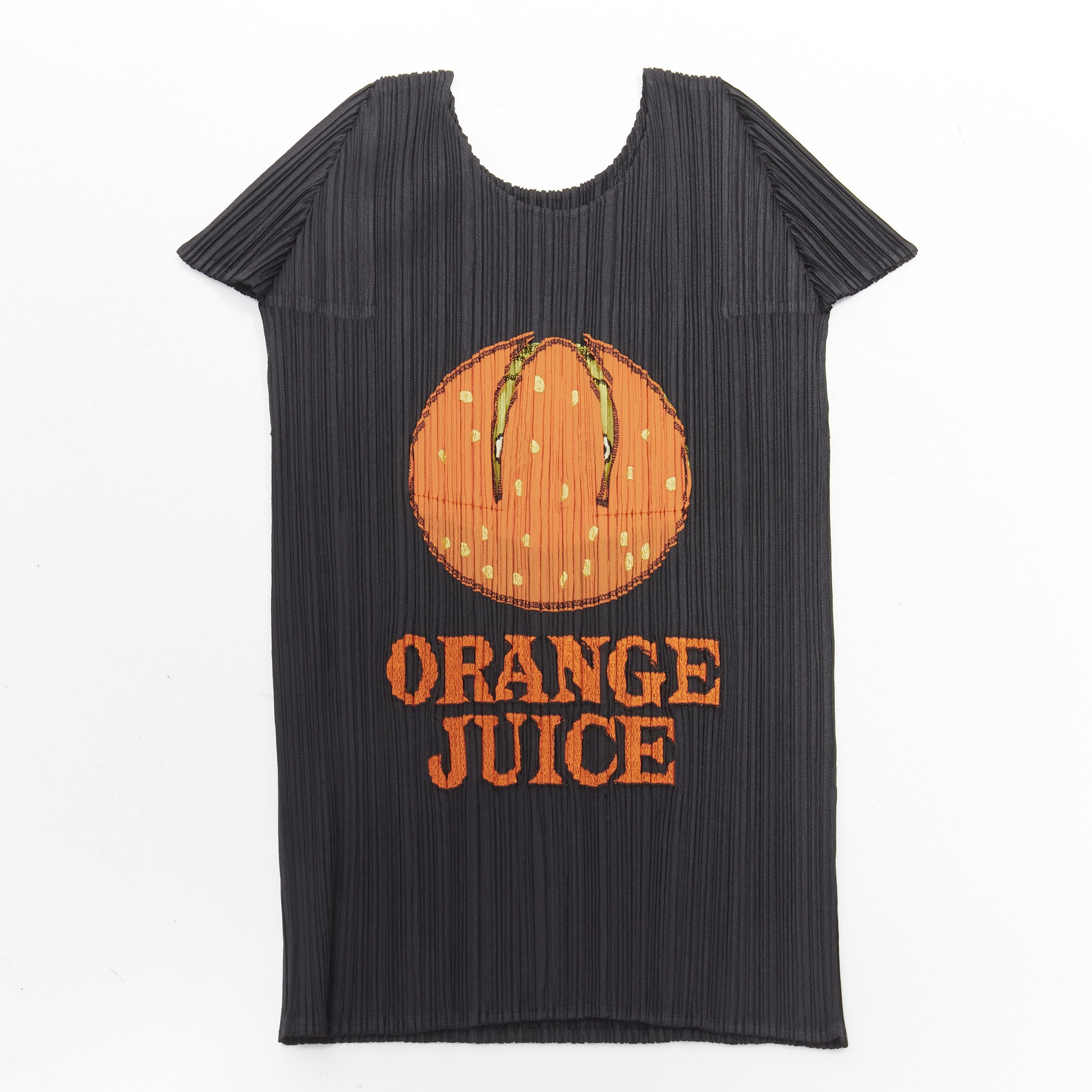 Issey Miyake rare ISSEY MIYAKE Pleats Please 2008 Vintage Orange Juice peelable black top JP3 Size M / US 6-8 / IT 42-44 - 9 Thumbnail