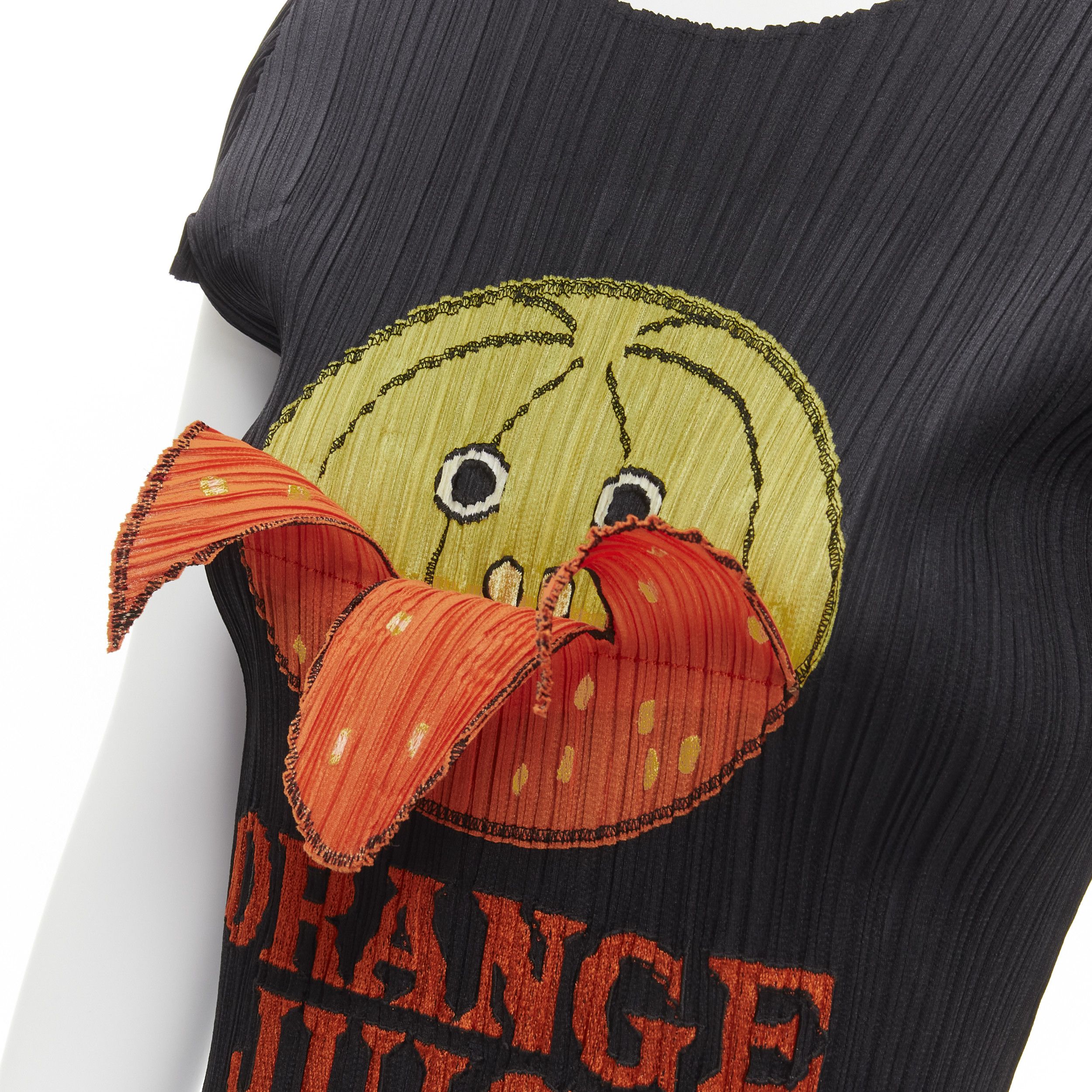 Issey Miyake rare ISSEY MIYAKE Pleats Please 2008 Vintage Orange Juice peelable black top JP3 Size M / US 6-8 / IT 42-44 - 2 Thumbnail