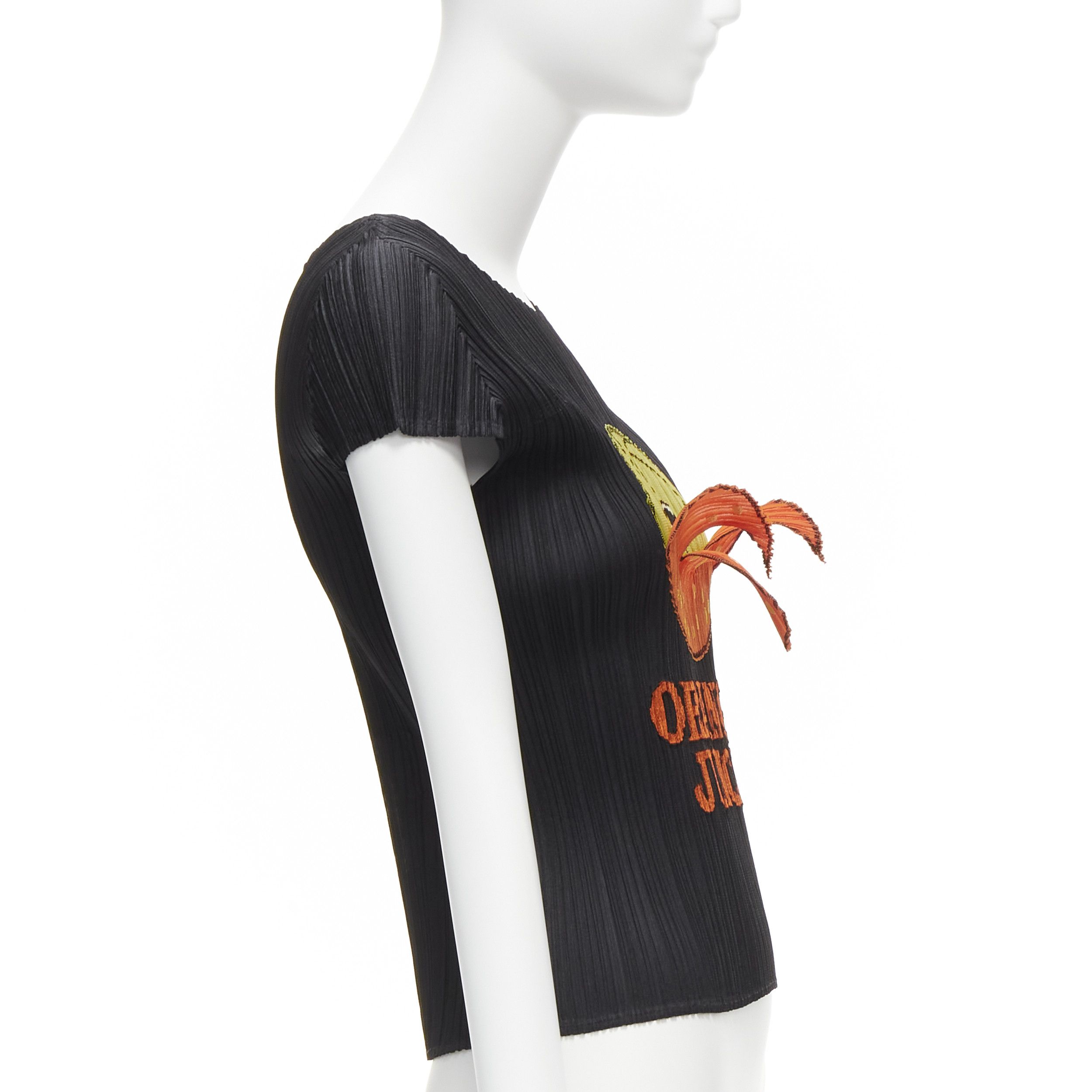 Issey Miyake rare ISSEY MIYAKE Pleats Please 2008 Vintage Orange Juice peelable black top JP3 Size M / US 6-8 / IT 42-44 - 4 Thumbnail