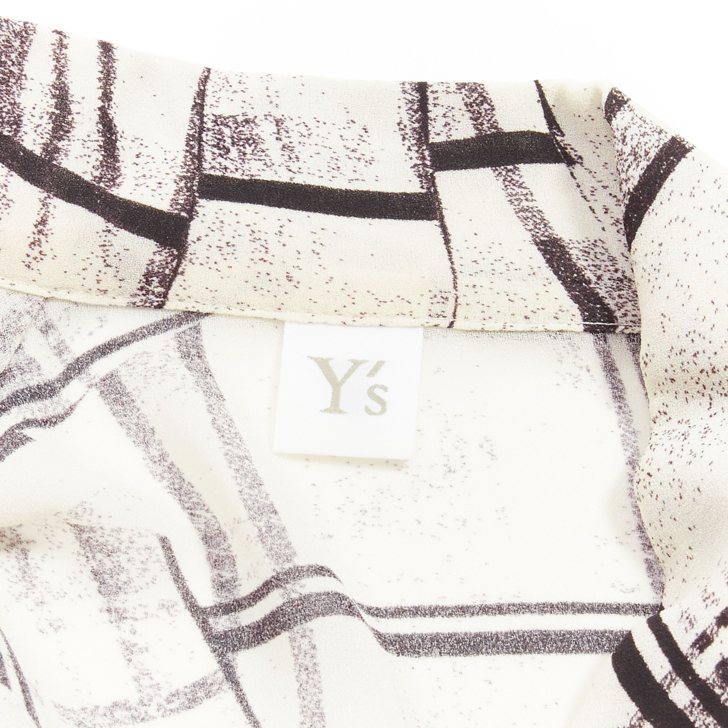 Yohji Yamamoto YOHJI YAMAMOTO Y'S abstract checked patchwork printed draped shirt dress JP1 S Size S / US 4 / IT 40 - 9 Thumbnail