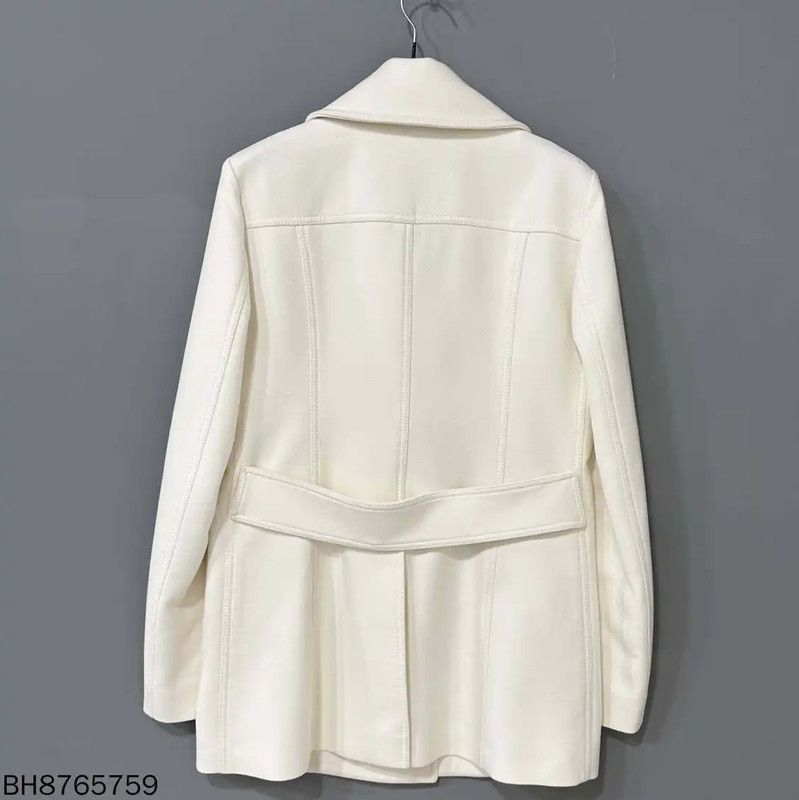 Valentino Valentino Double-Breasted White Women's Coat 0089 Size M / US 6-8 / IT 42-44 - 3 Thumbnail