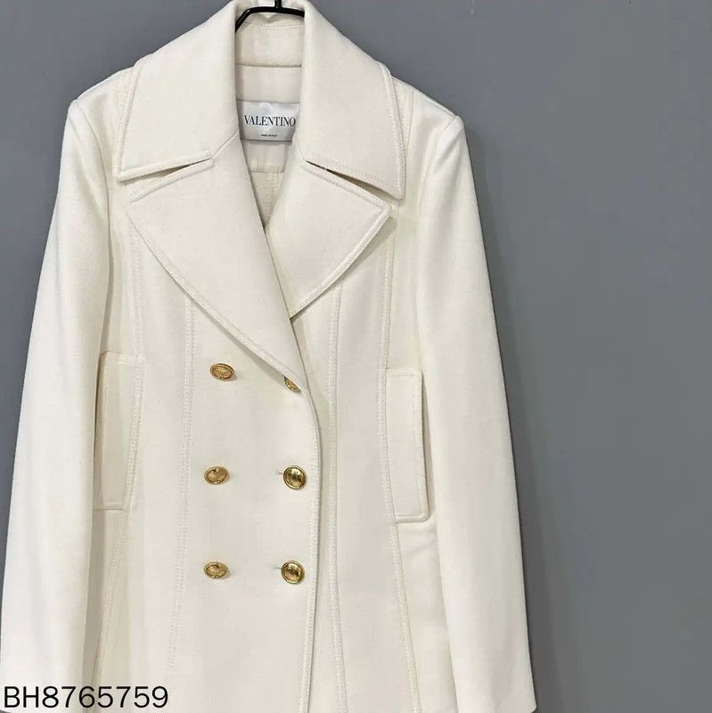 Valentino Valentino Double-Breasted White Women's Coat 0089 Size M / US 6-8 / IT 42-44 - 2 Thumbnail