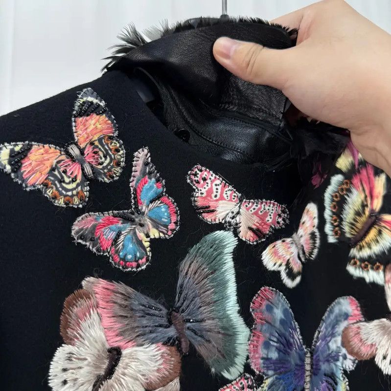 Valentino Valentino Black Wool Blend Embroidered Dress 0089 Size XL / US 12-14 / IT 48-50 - 5 Thumbnail
