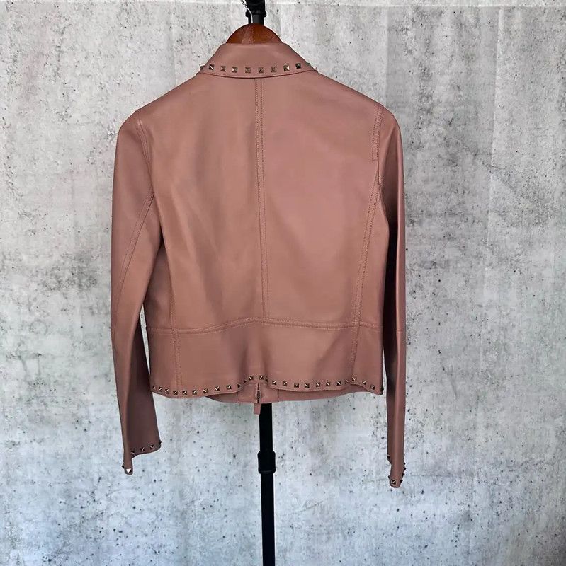 Valentino Valentino Pink Leather Women's Jacket 0089 Size S / US 4 / IT 40 - 2 Thumbnail