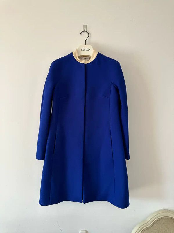 Valentino Valentino Blue Wool Women's Coat 0089 Size M / US 6-8 / IT 42-44 - 3 Thumbnail